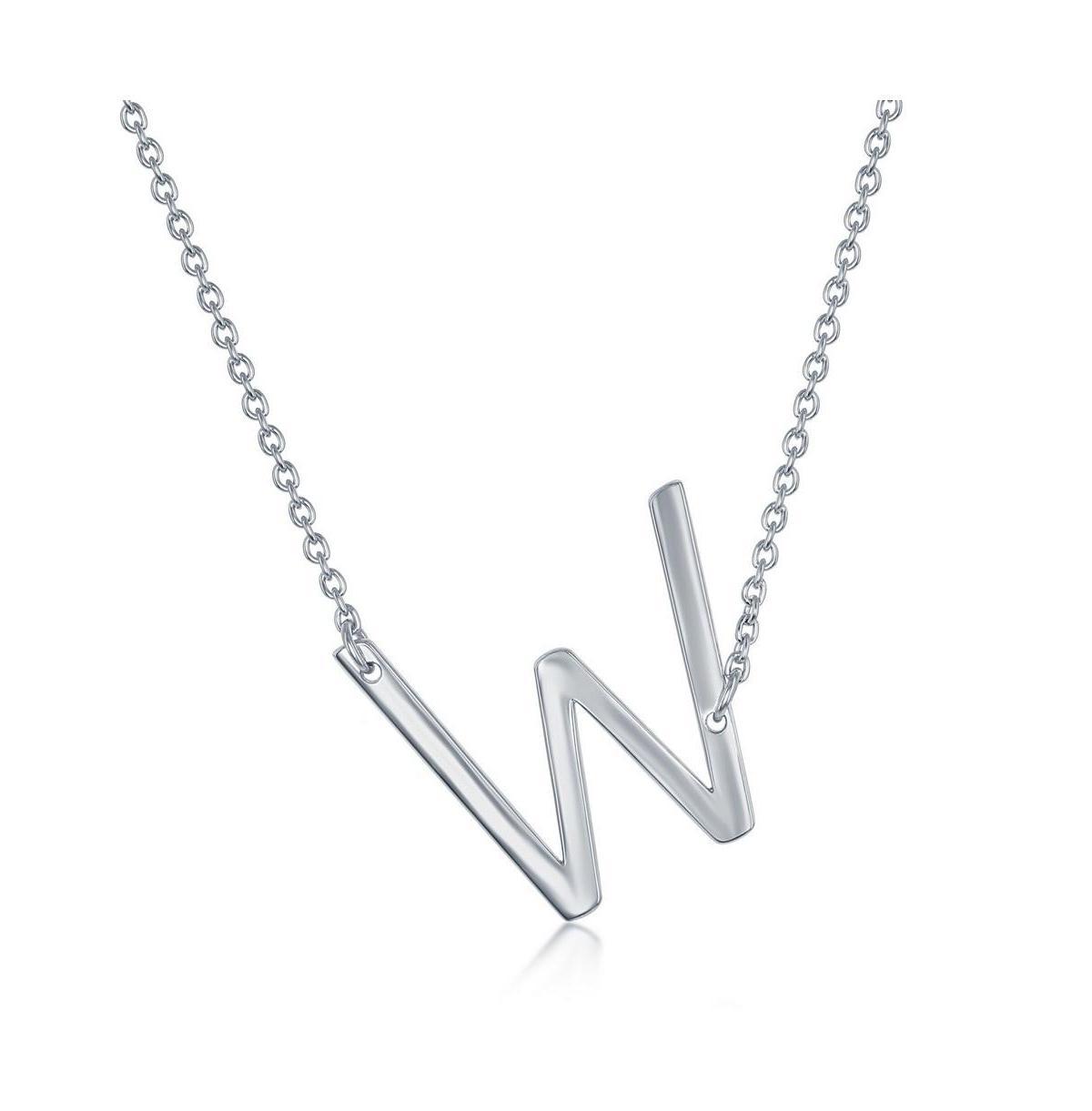 Sterling Silver Sideways Initial Necklace, Women's, Size: 16-18" ADJ, Sterling P Product Image