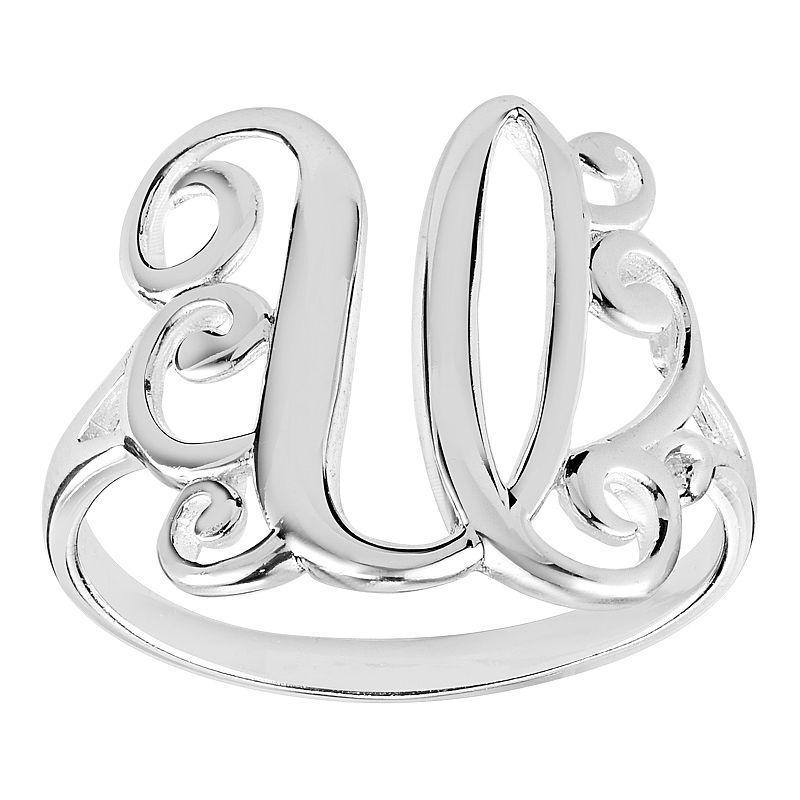 PRIMROSE Sterling Silver Monogram Initial Ring, Women's, Size: 7 Product Image