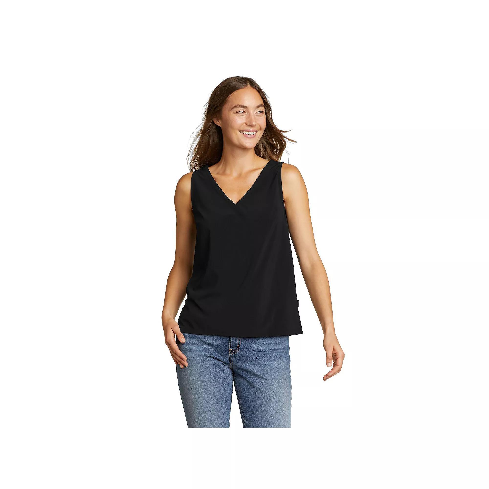 Women's Eddie Bauer Departure V-Neck Tank Top, Size: XL, Black Product Image