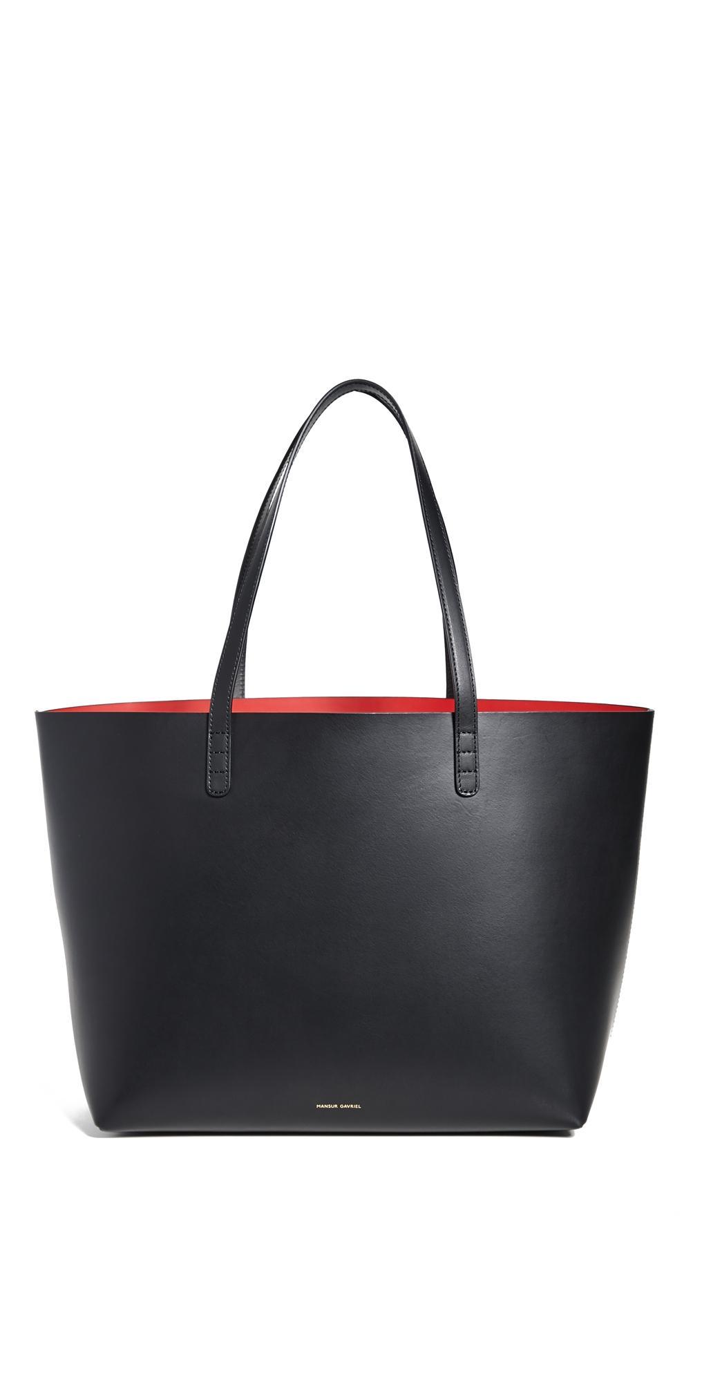 Mansur Gavriel Large Tote Bag Black/Flamma One Size Product Image