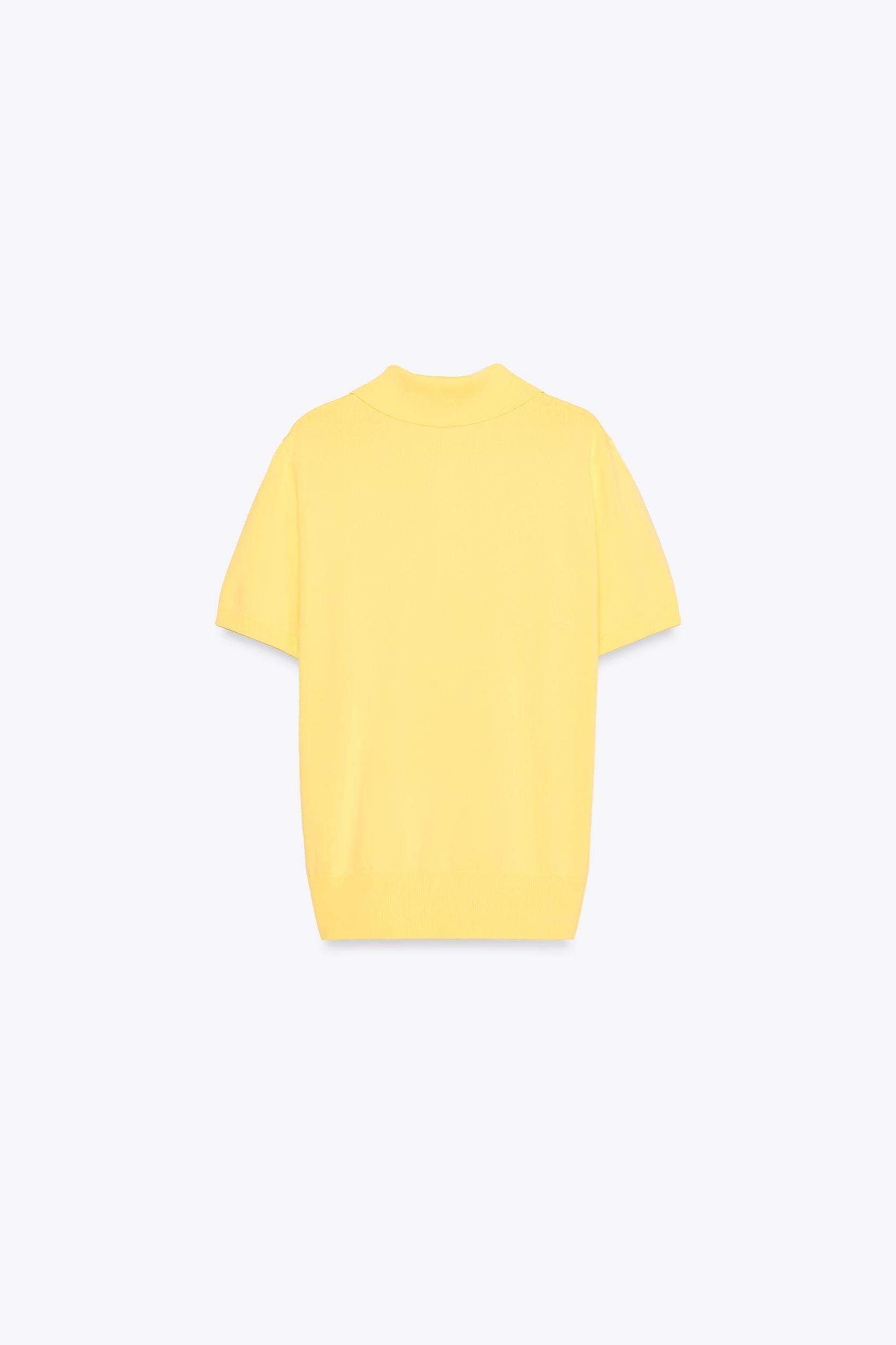 SHORT SLEEVE KNIT POLO TOP Product Image