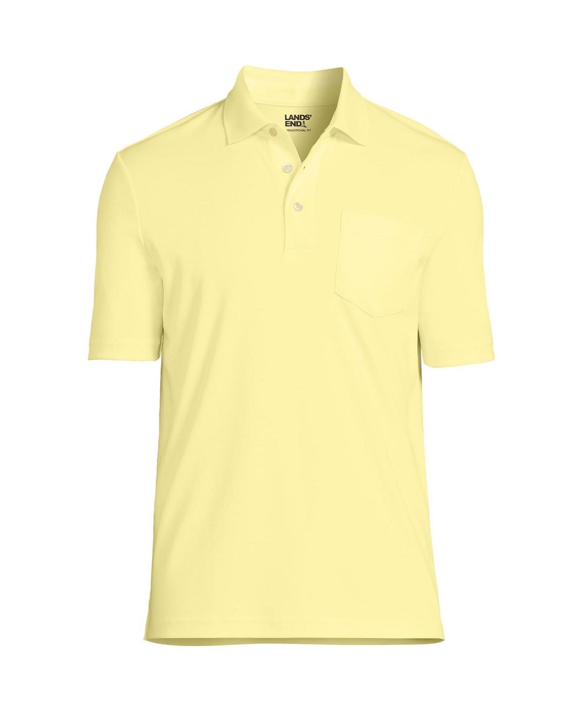 Lands End Mens Short Sleeve Cotton Supima Polo Shirt with Pocket Product Image