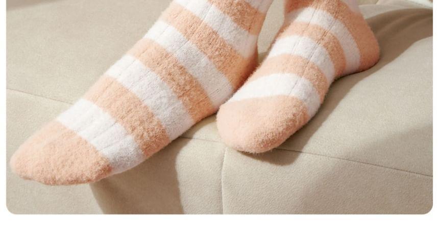 Striped Fleece Crew Socks Set Product Image