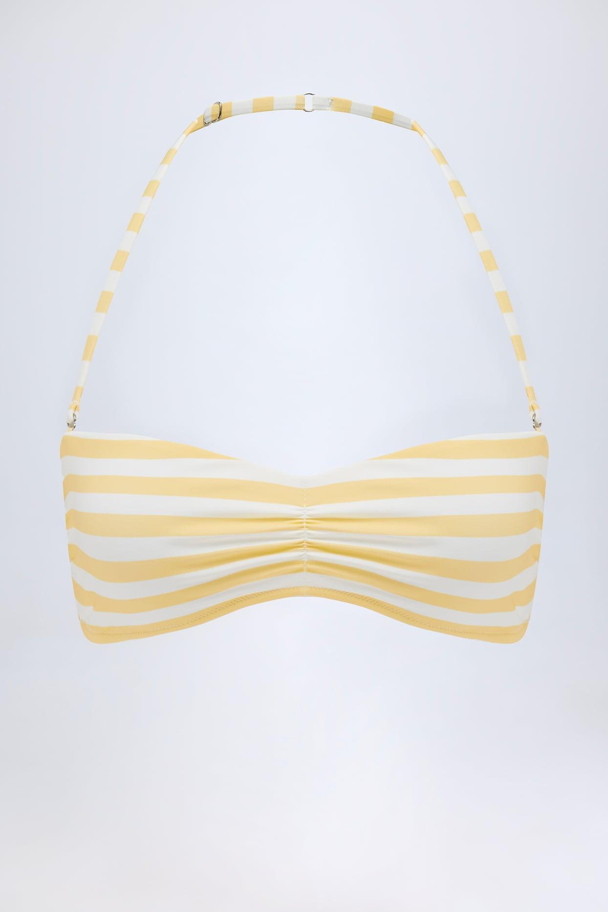 Multiway Bikini Top in Lemon Yellow Stripe Product Image
