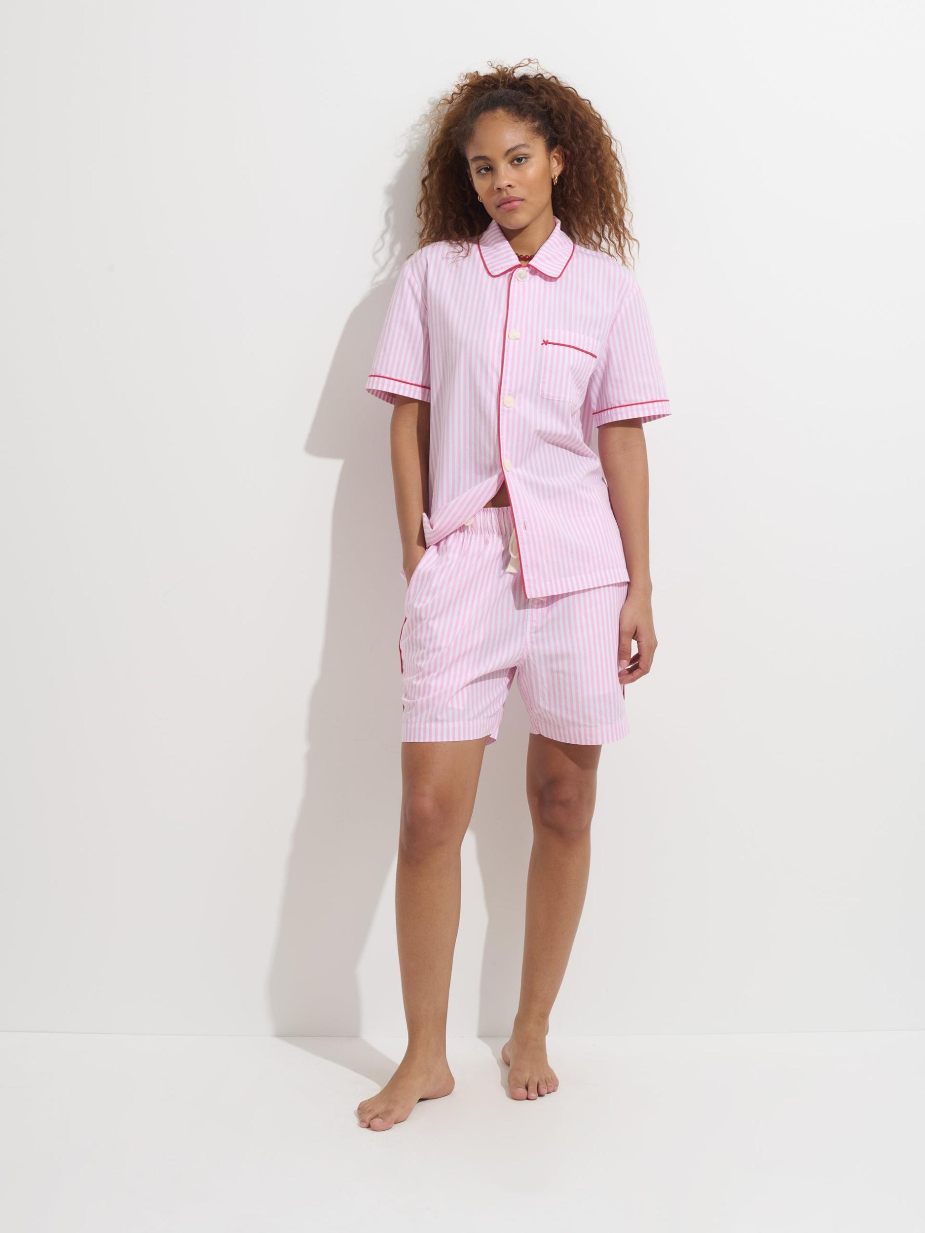 P'Jimmies Short Sleeve Sleep Shirt In Stripe Product Image