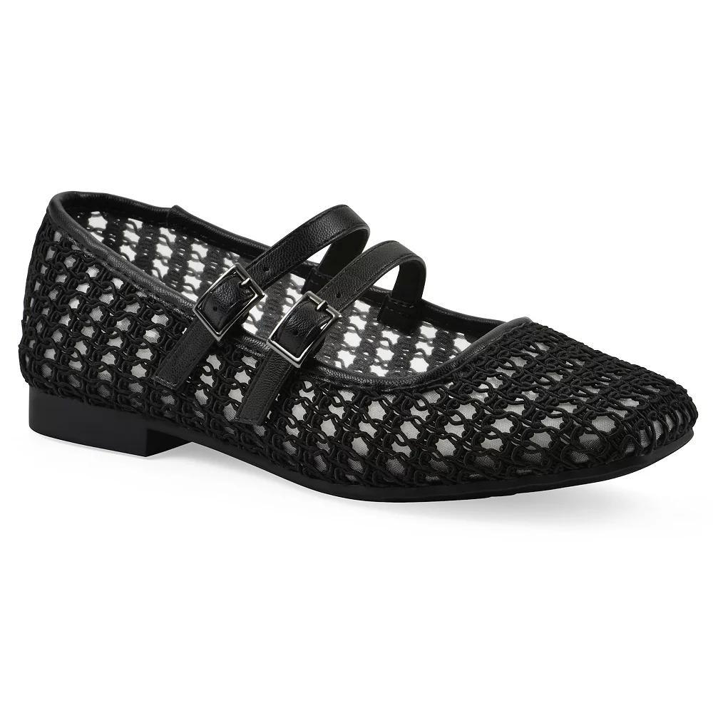 Cliffs by White Mountain Besnik Women's Mary Jane Flats, Size: 6, Black Fabric Product Image