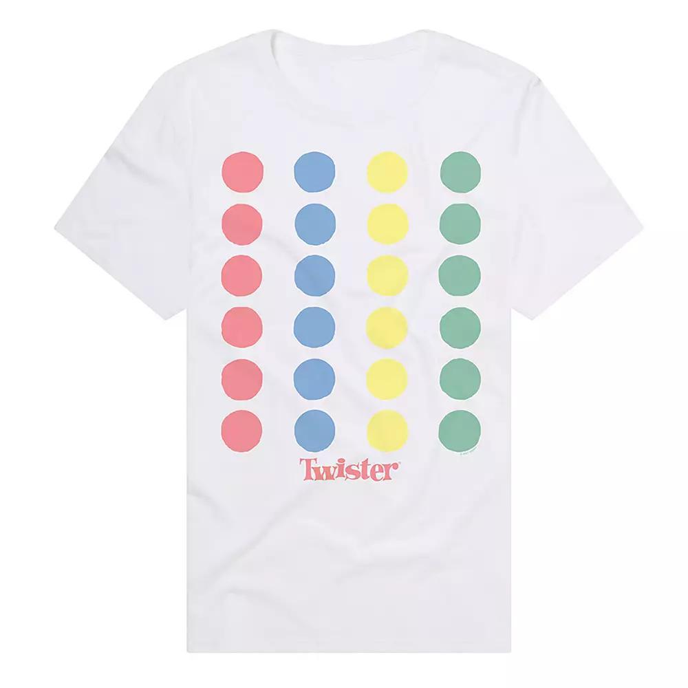 Men's Twister Colorful Dot Pattern T-Shirt, Size: XXL, White Product Image