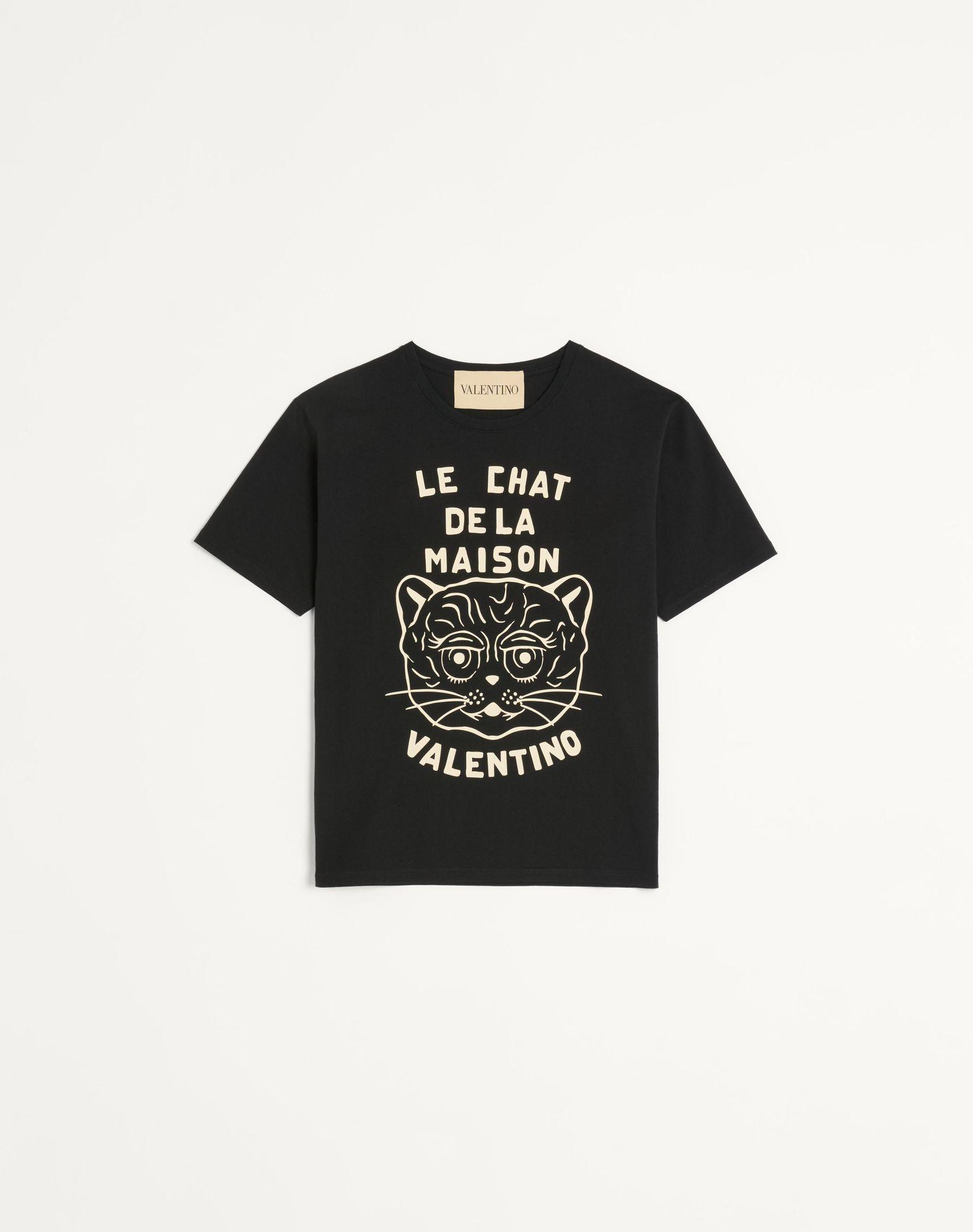 Cotton T-Shirt With Le Chat De La Maison Print Product Image