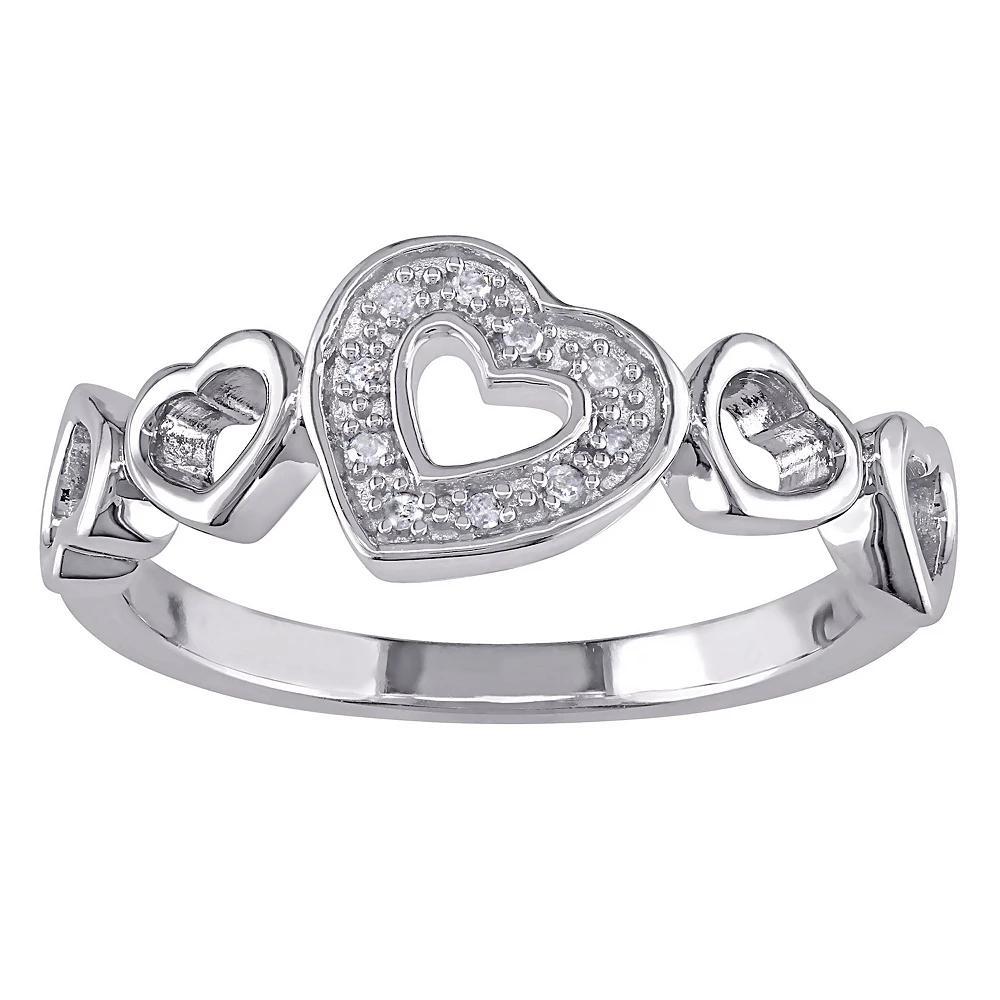 Stella Grace Sterling Silver Diamond Accent Heart Ring, Women's, Size: 7 Product Image