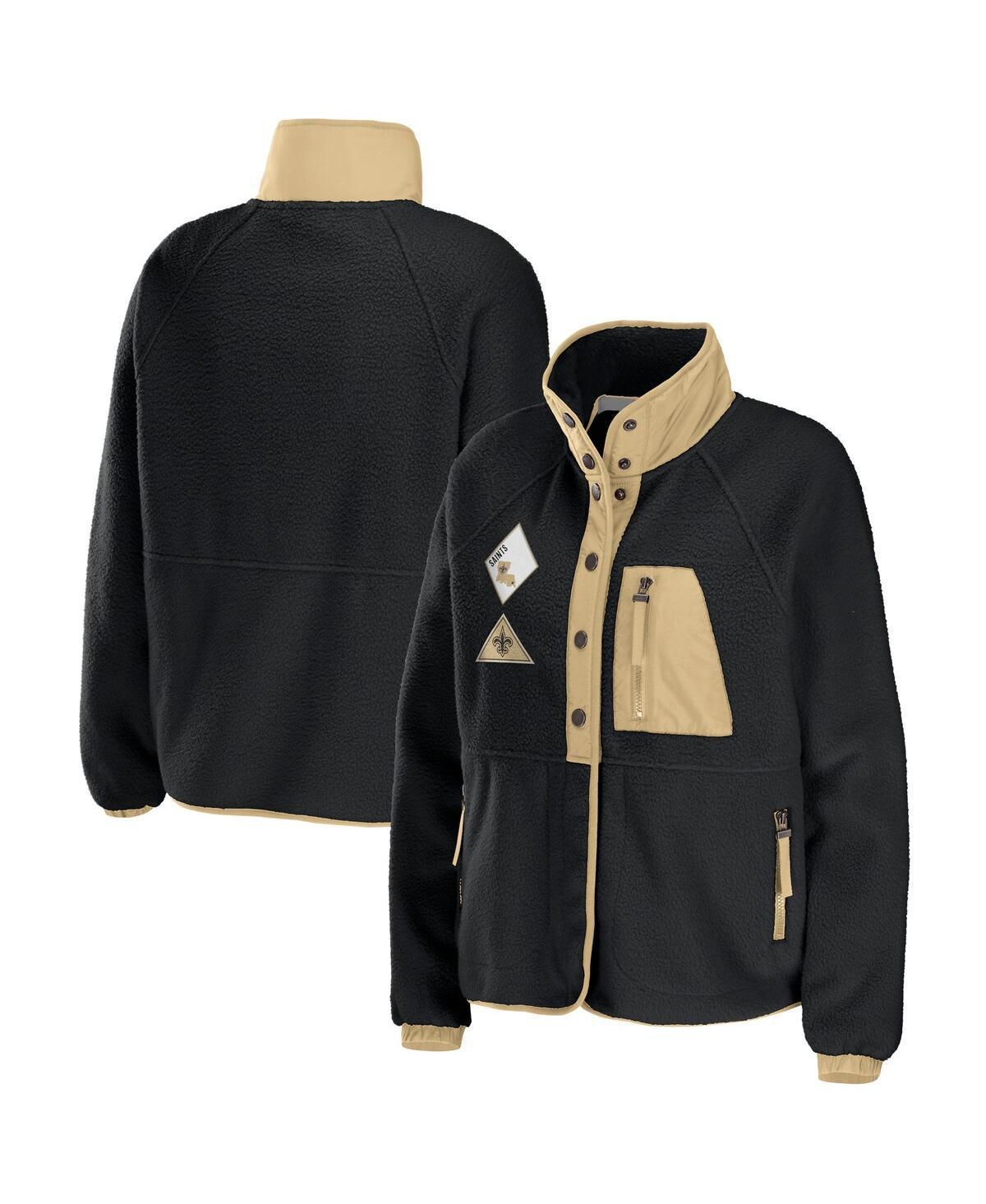 Women's WEAR by Erin Andrews Navy Tennessee Titans Polar Fleece Raglan Full-Snap Jacket, Size: 2XL, Blue Product Image