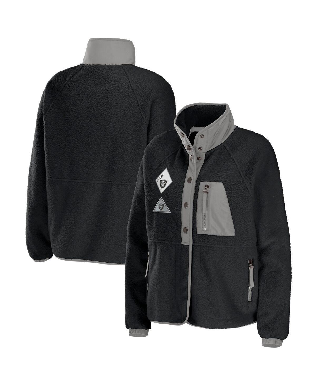 Women's WEAR by Erin Andrews Navy Tennessee Titans Polar Fleece Raglan Full-Snap Jacket, Size: 2XL, Blue Product Image