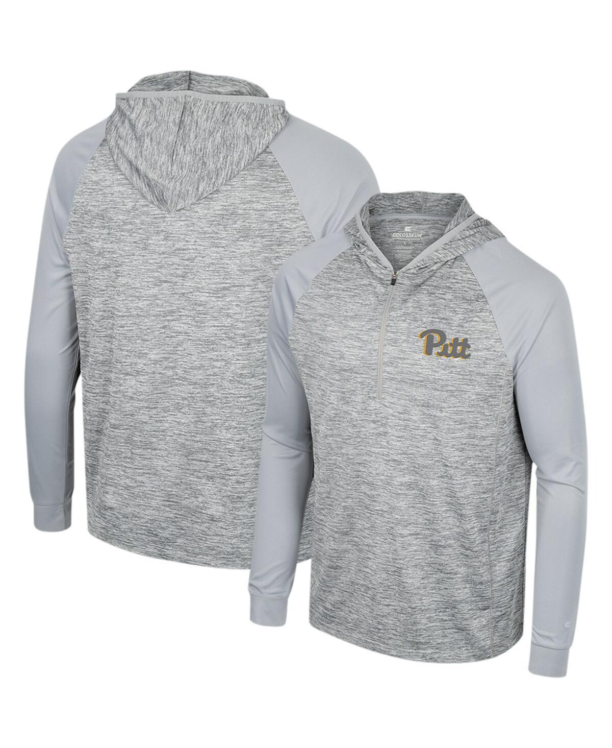 Men's Colosseum Gray Oregon State Beavers Cybernetic Raglan Quarter-Zip Hooded Top, Size: XL, Grey Product Image
