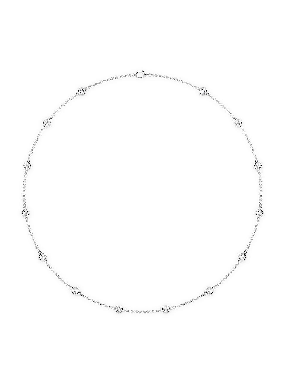 Womens 14K Yellow Gold & 14-Diamond Station Necklace/0.70-2.10 TCW Product Image