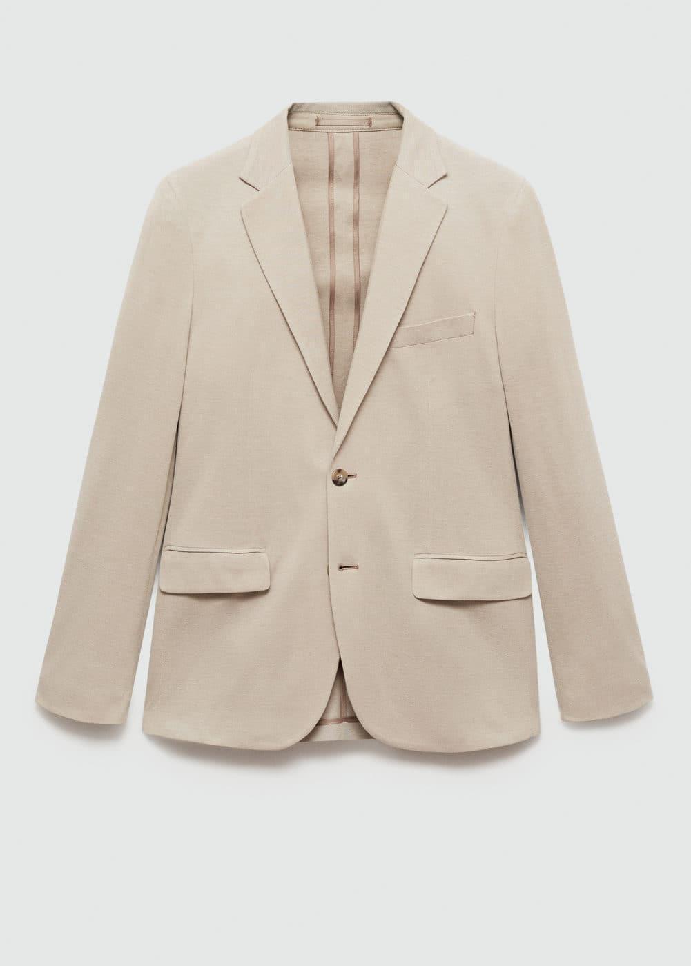Structured slim fit cotton blazer - Men | MANGO USA Product Image