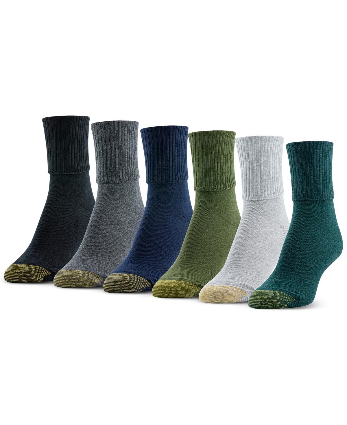 Women's GOLDTOE® 6-pack Turn-Cuff Socks, Size: 9-11, Green Product Image