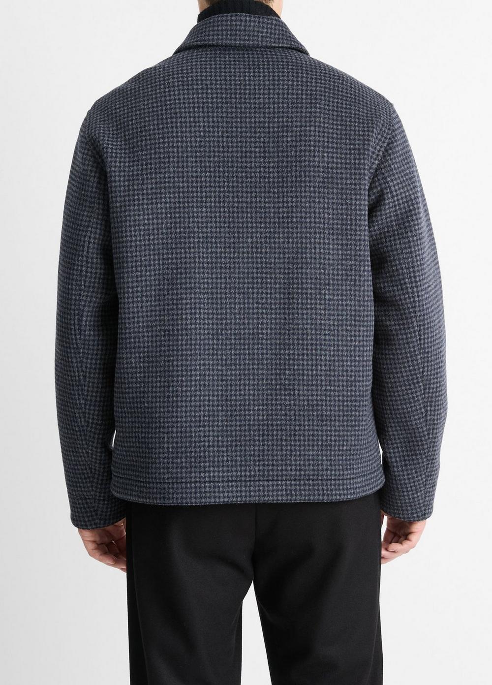 Mens Houndstooth Wool-Blend Deck Jacket, Coastal Blue/grey, Size L Vince Product Image