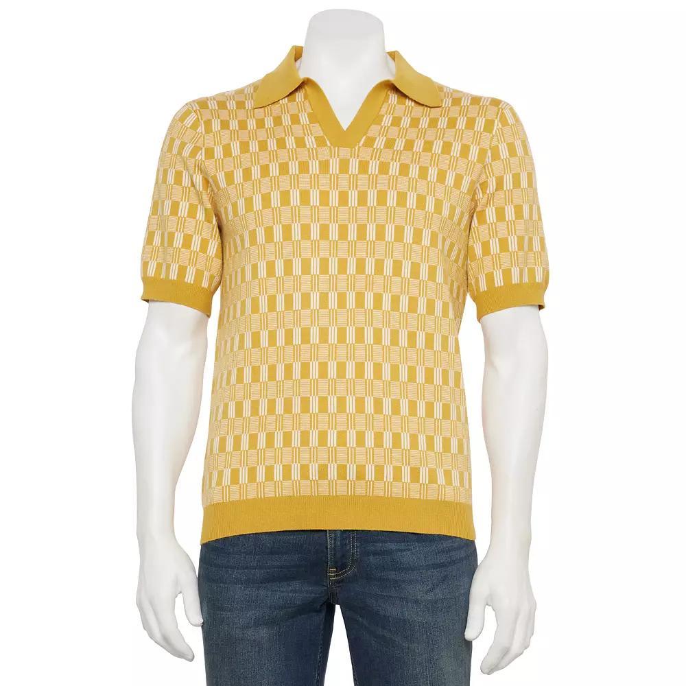 Men's Thomas Sterling Short Sleeve Sweater Polo Shirt, Size: Large, Gold Product Image