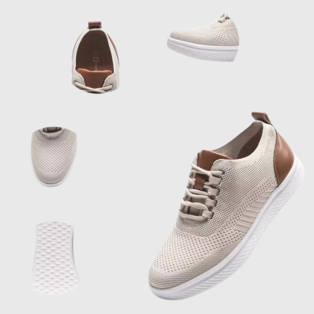 Alpine Swiss Brad Mens Dress Sneakers Mesh Oxfords Business Casual Comfortable Shoes Beige 7 M US Product Image