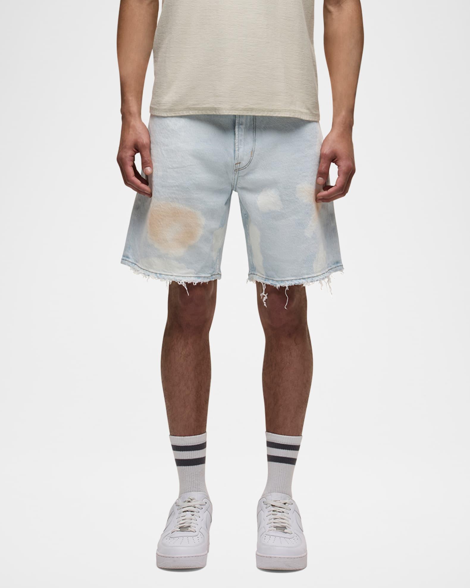 Men's Clint Splattered Denim Shorts Product Image