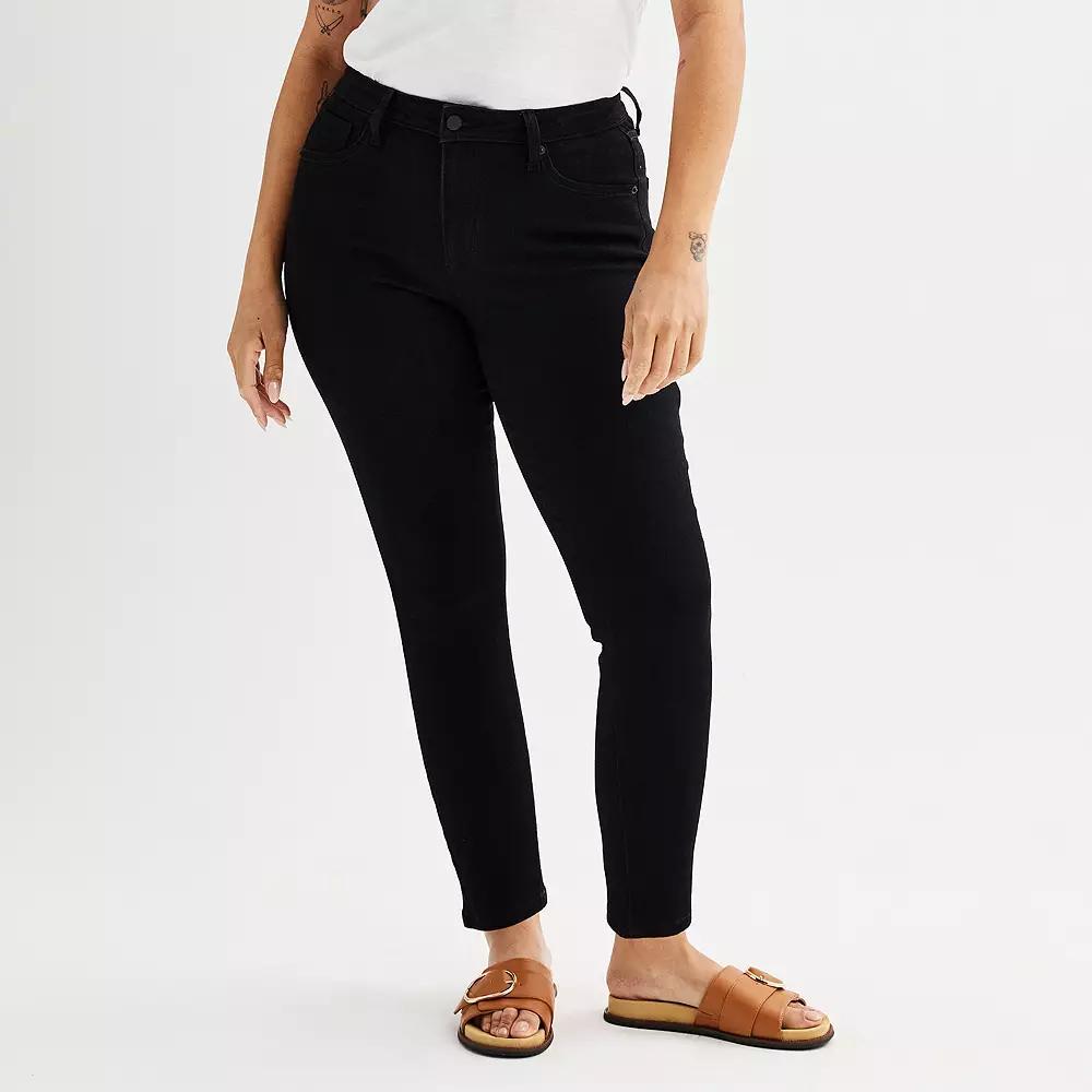 Women's Sonoma Goods For Life® Mid-Rise Curvy Skinny Jeans, Size: 12 Regular, Black Product Image