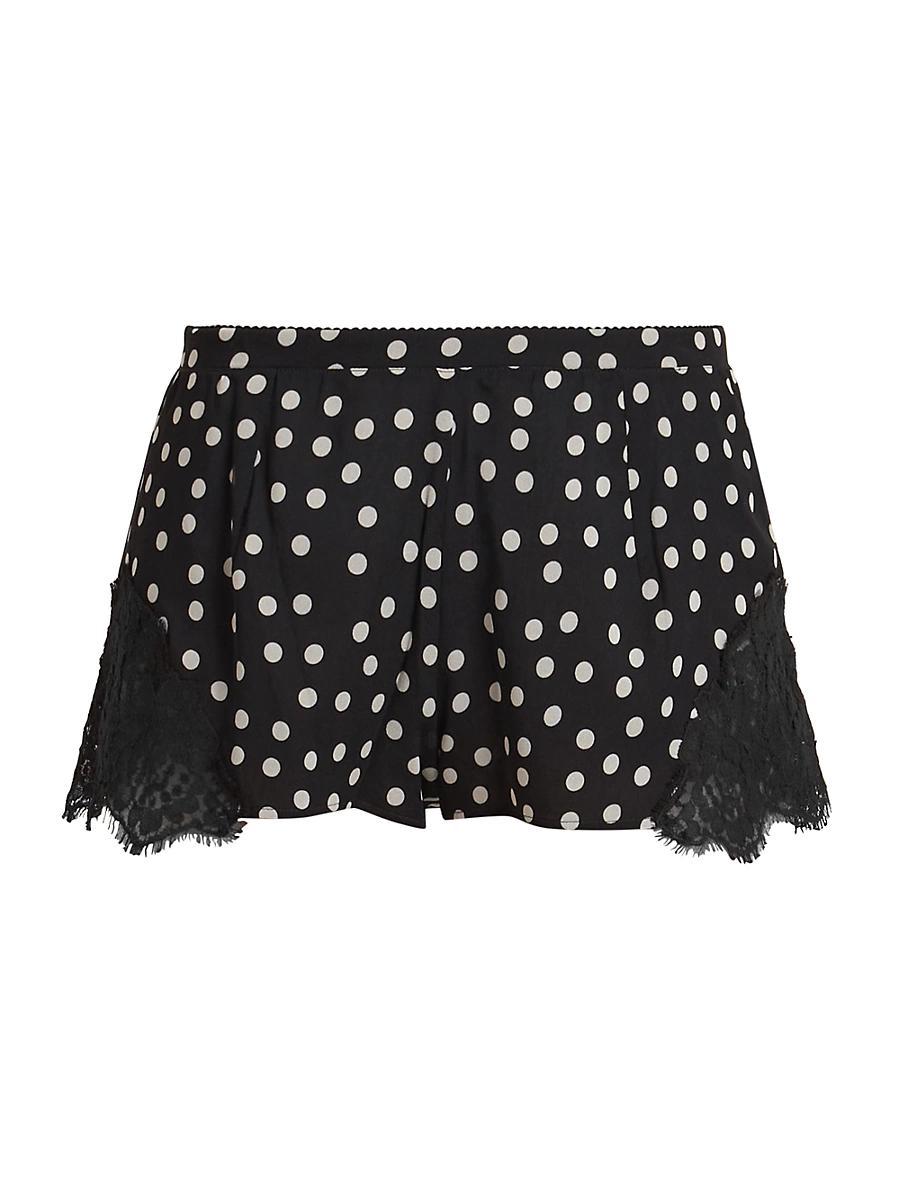 Womens Polka Dot Silk-Blend Shorts Product Image