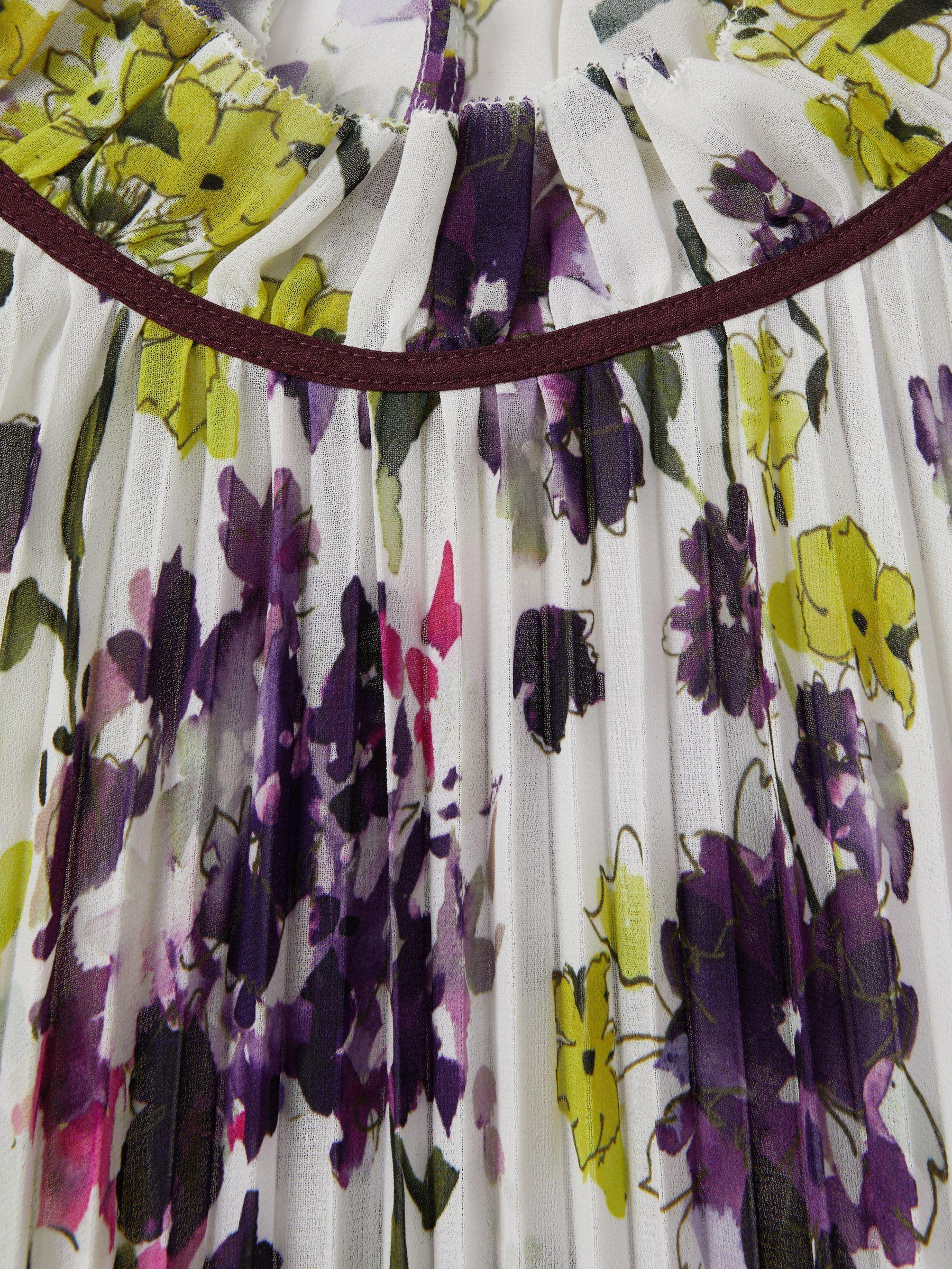 Florere Printed Pleated Blouse in Ivory/Multi Product Image
