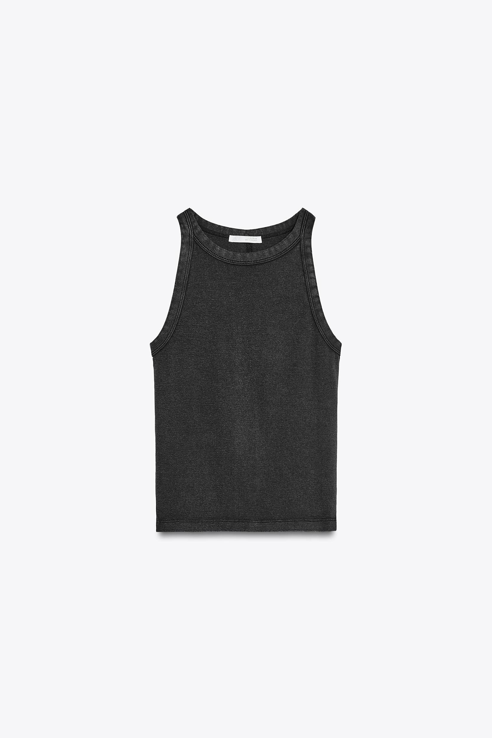 WASHED EFFECT HALTER TOP Product Image