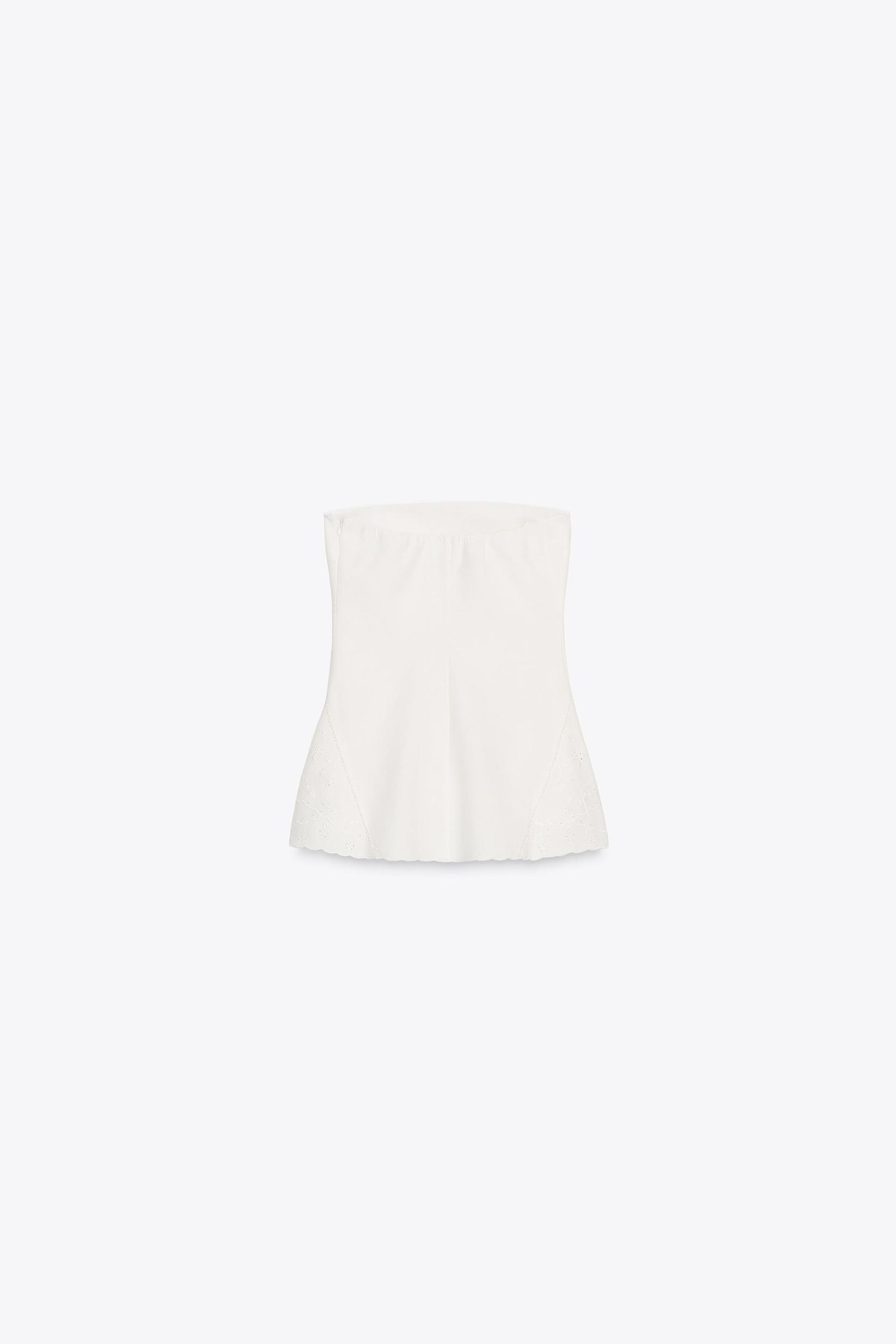 EMBROIDERED STRAPLESS TOP Product Image