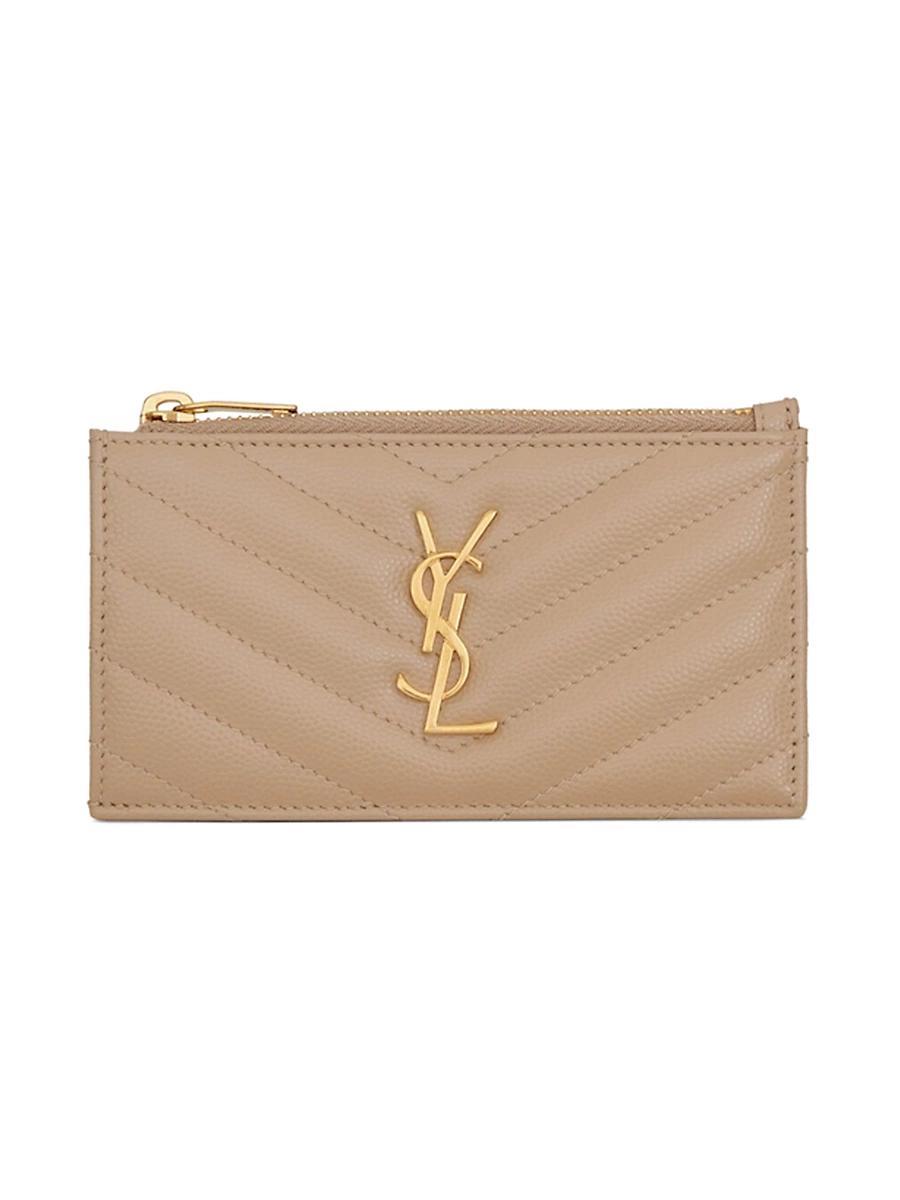 Saint Laurent Cassandre Matelasse Fragments Zipped Card Case Product Image