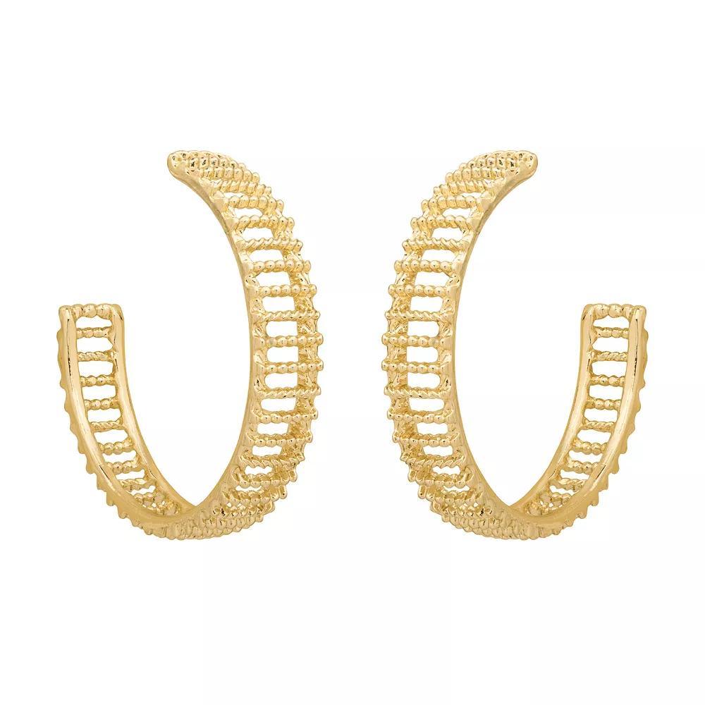 Sonoma Goods For Life® Gold Tone Open Textured Hoop Earrings, Women's, None Product Image