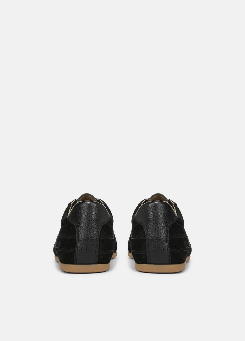 Mens Jet Suede & Leather Trainer, Black, Size 9.5 Vince Product Image
