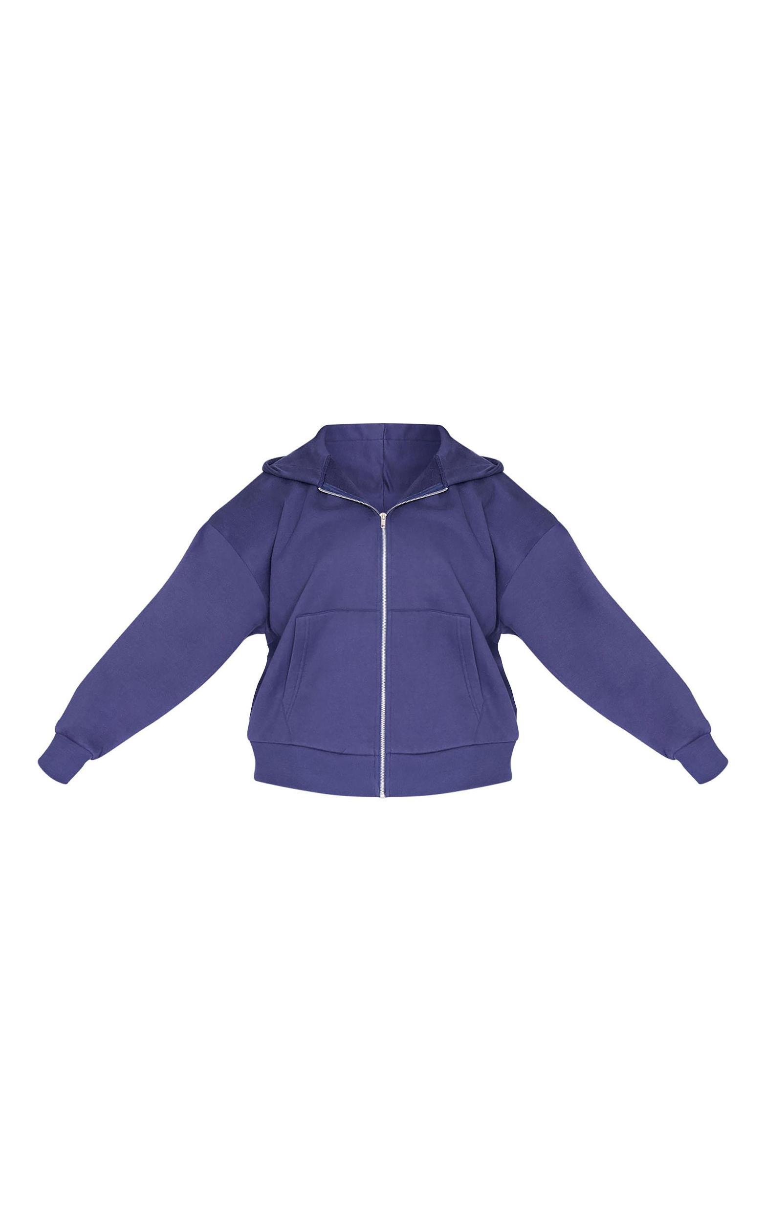 Plus Navy Premium Zip Up Oversized Hoodie Product Image