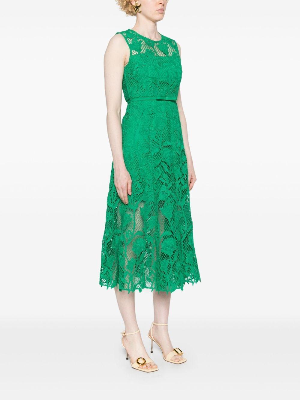 guipure-lace belted dress Product Image
