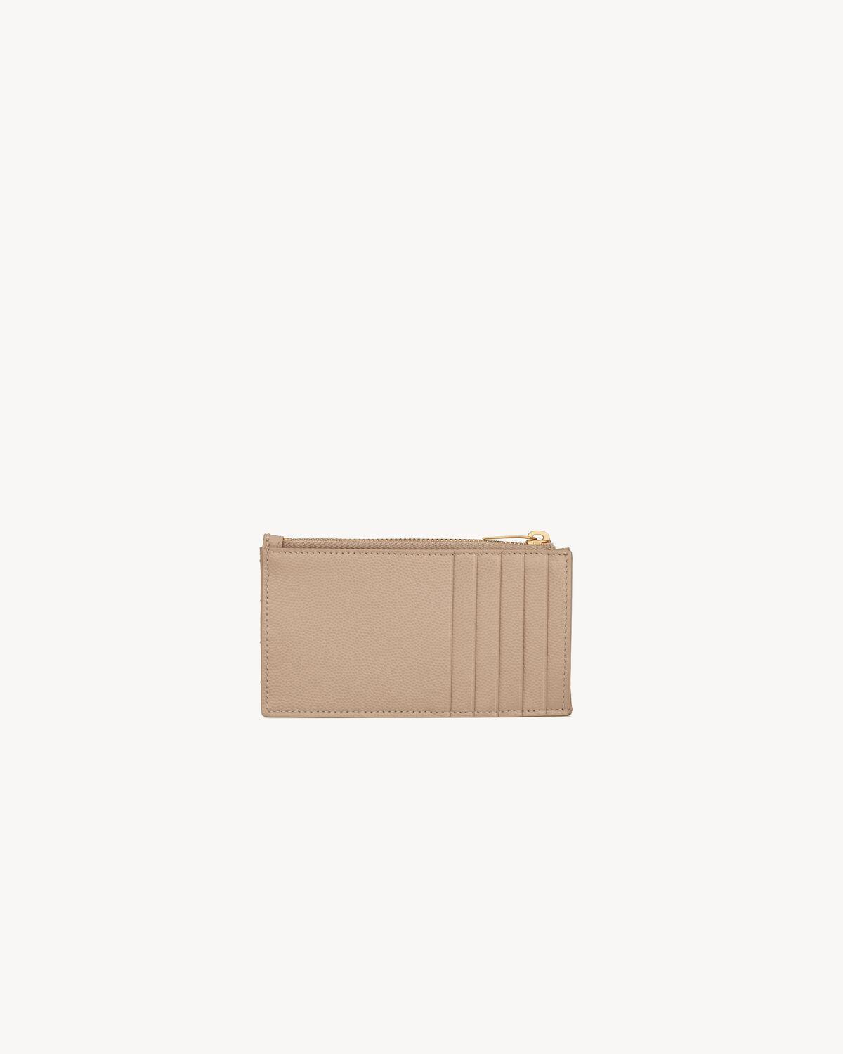 CASSANDRE MATELASSÉ FRAGMENTS CARD CASE IN GRAIN DE POUDRE LEATHER | Saint Laurent | YSL.com Product Image