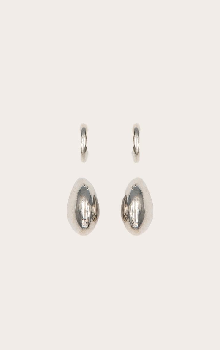 Silver Teardrop Multipack Hoop Earrings Product Image