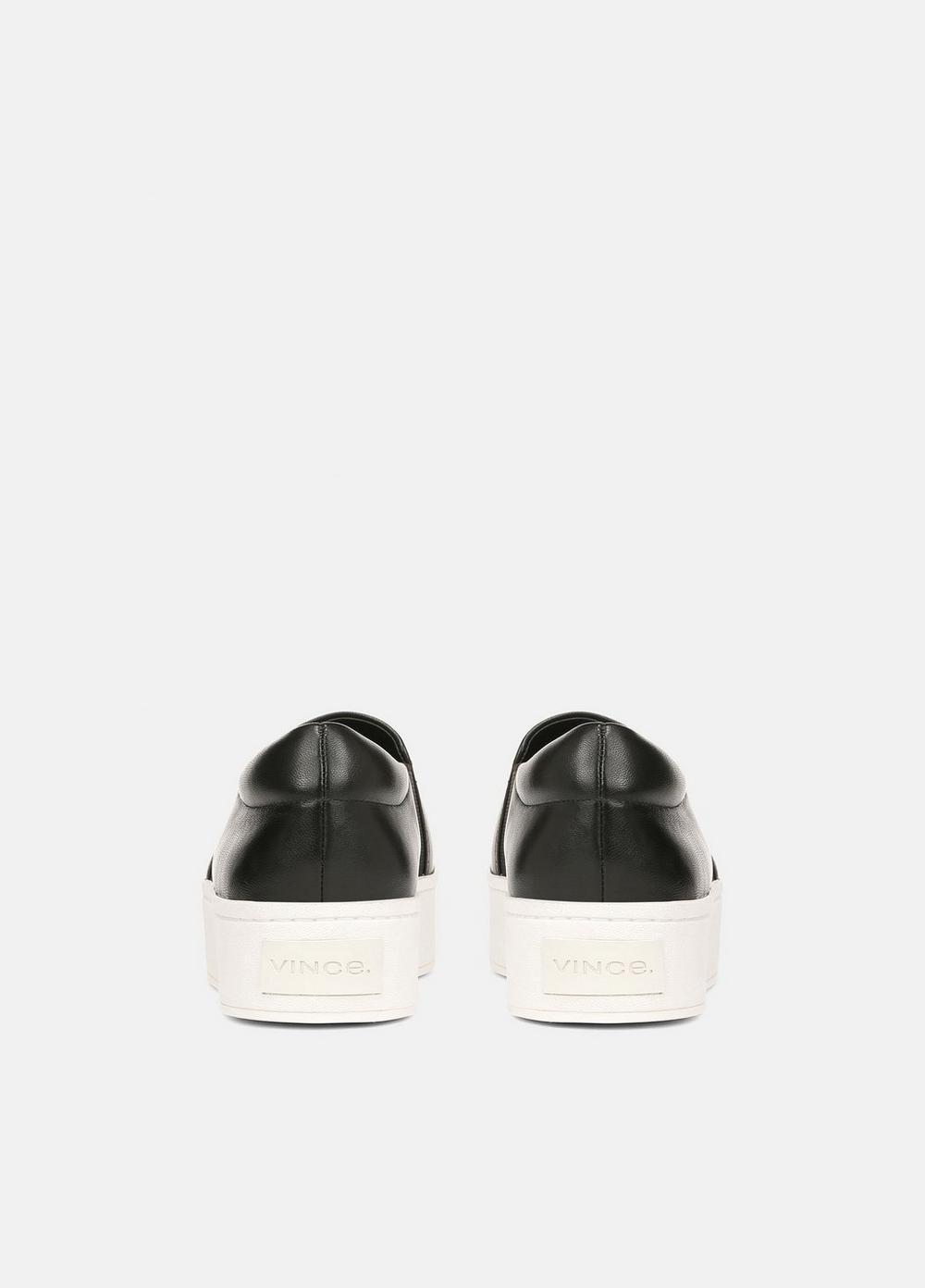 Womens Warren Leather Sneaker, Black, Size 6.5 Vince Product Image