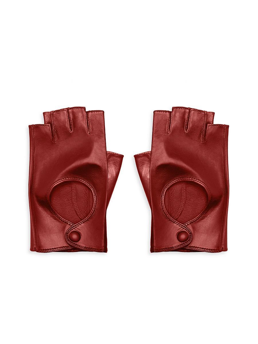 Womens Fingerless Leather Driver Gloves Product Image