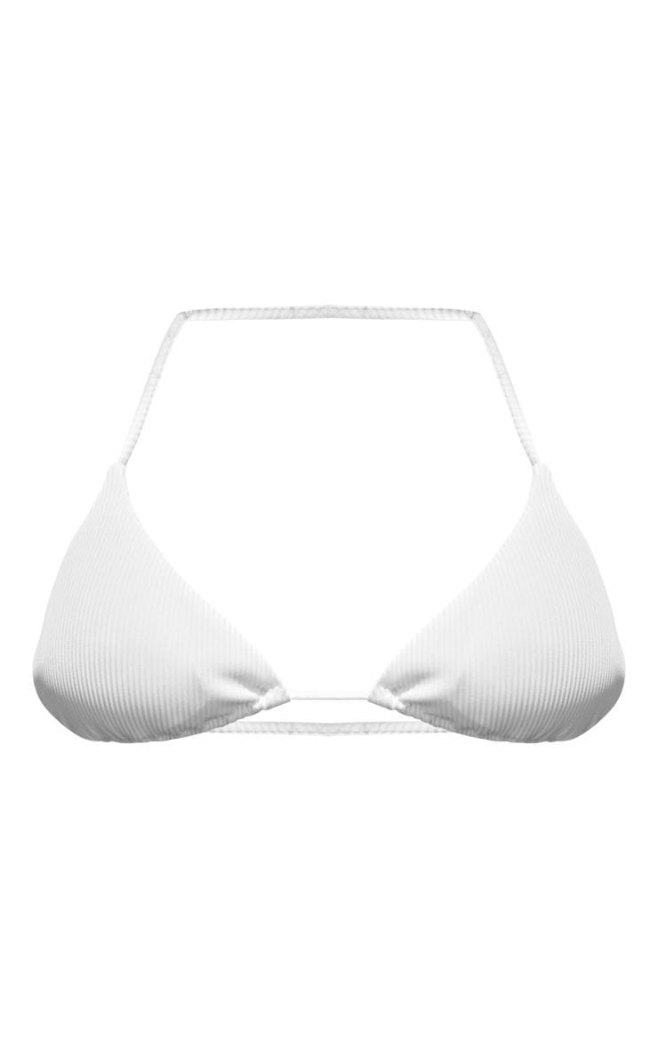 Cream Rib Triangle Bikini Top Product Image