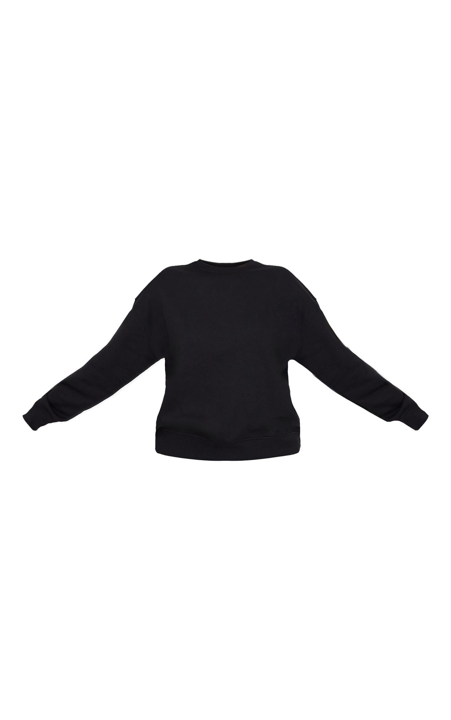 Black Oversized Long Sleeve Sweatshirt Product Image