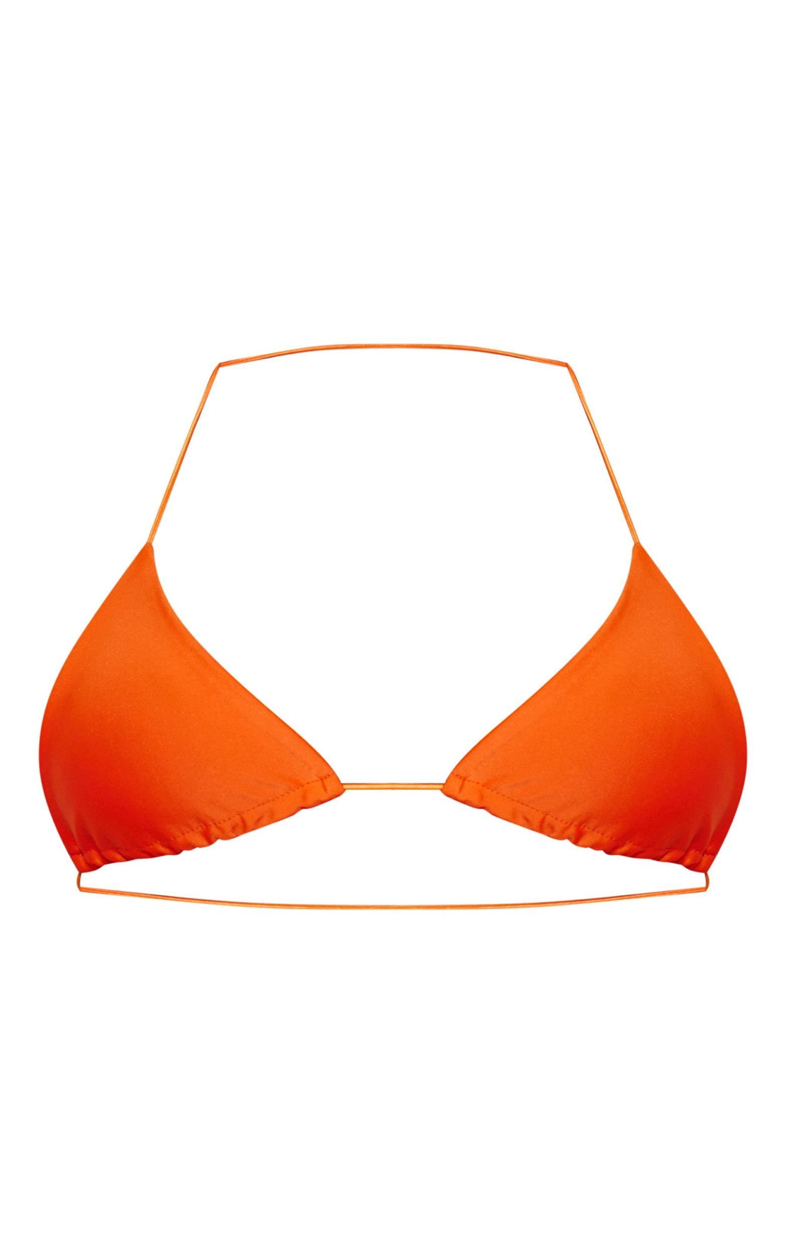 Bright Orange Triangle Tie Back Bikini Top Product Image