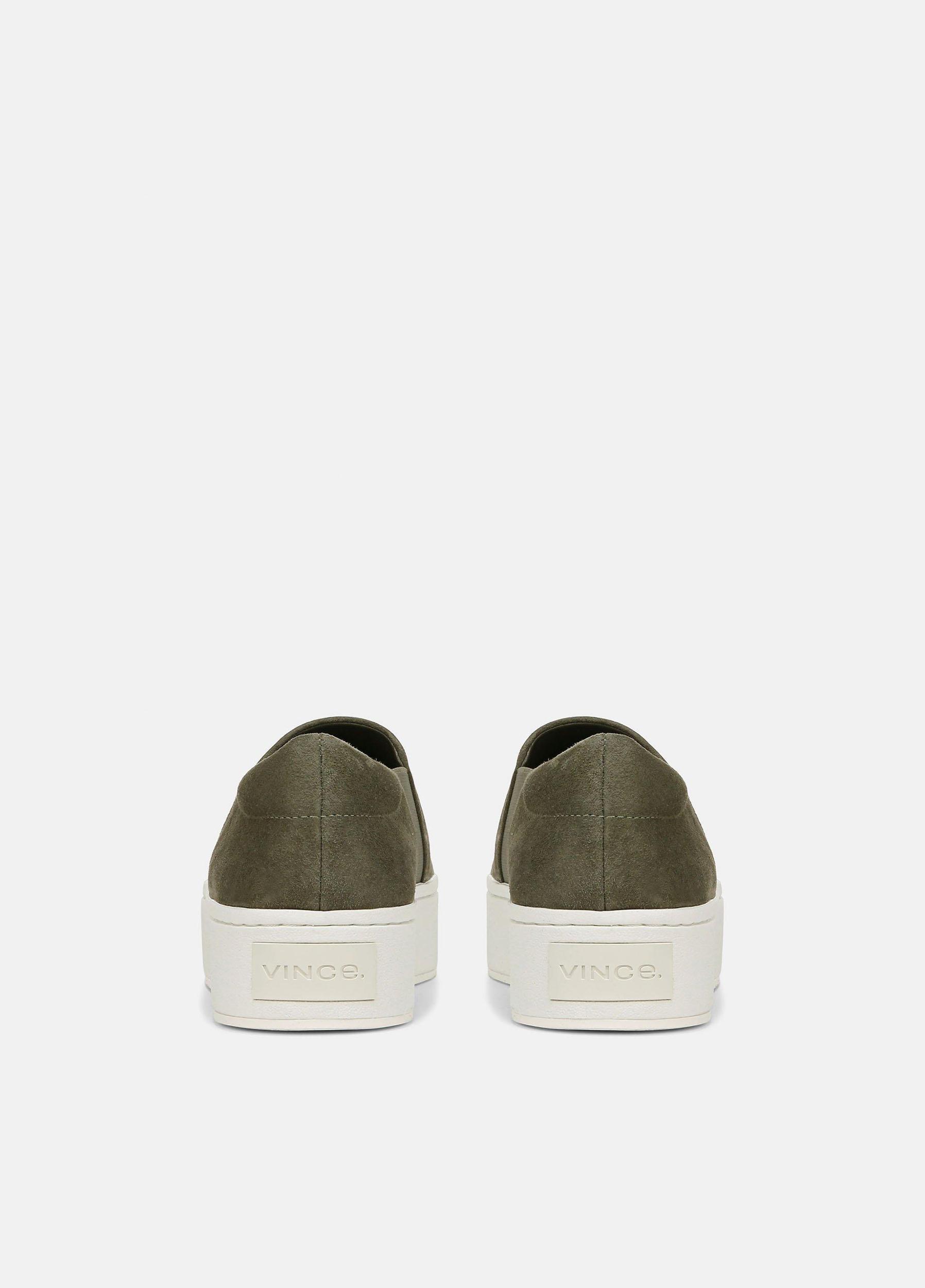 Womens Warren Nubuck Sneaker, Olive Smoke, Size 6 Vince Product Image