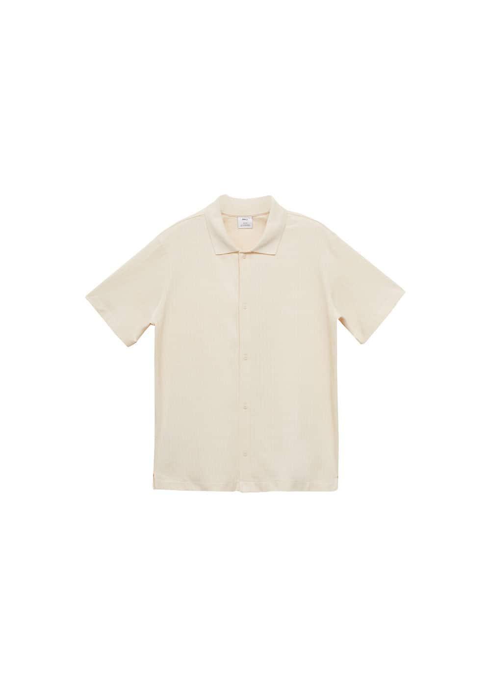 Regular-fit textured buttoned polo shirt - Men | MANGO USA Product Image
