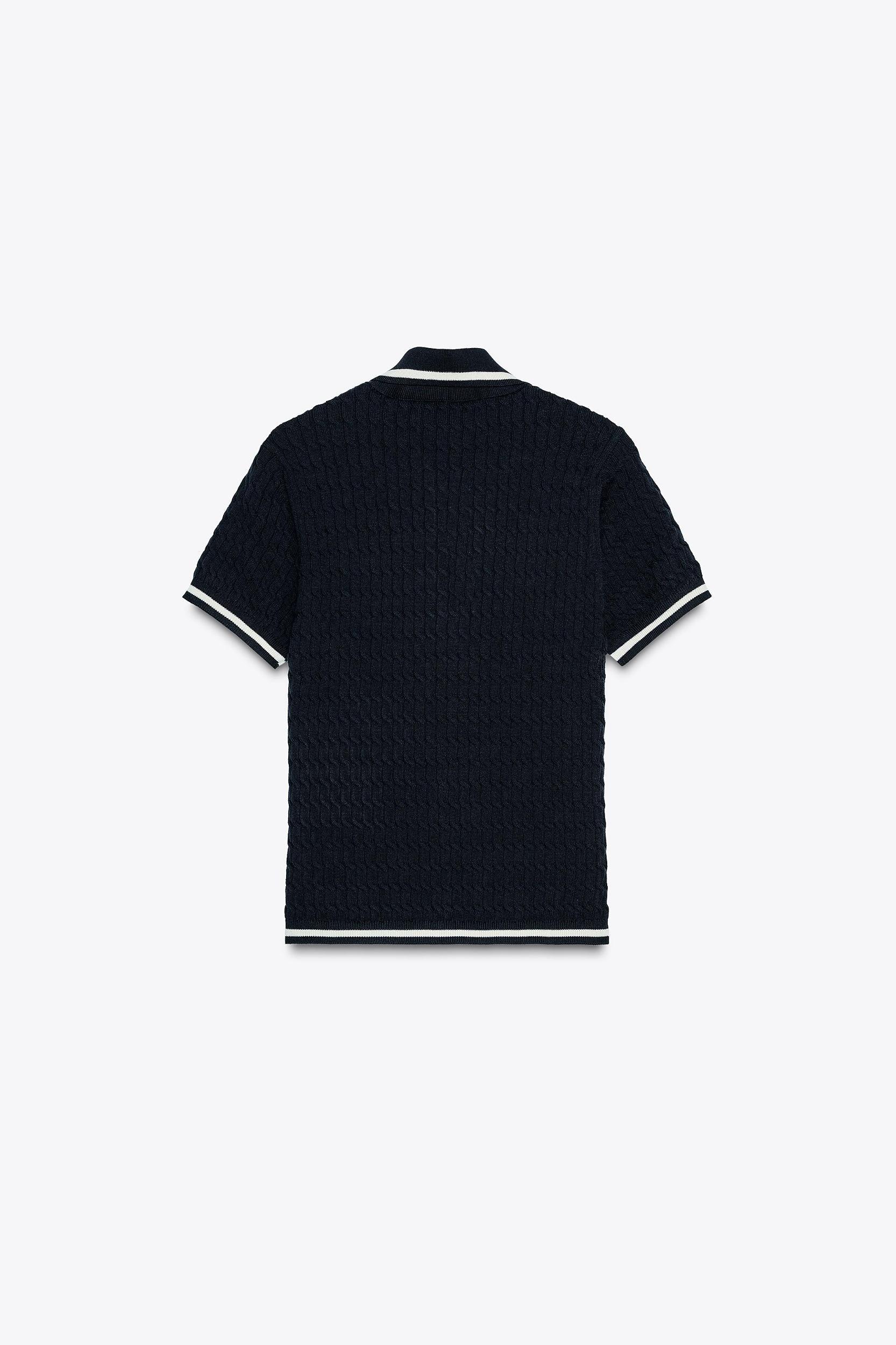 CABLE KNIT POLO SWEATER Product Image