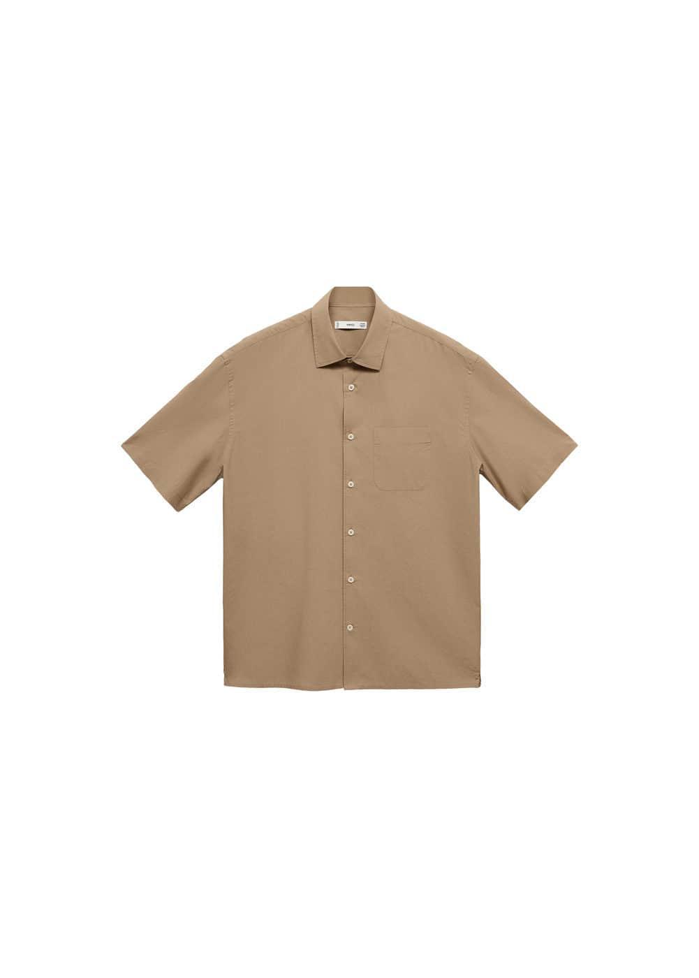 Tencel™™ cotton shirt with pocket - Men | MANGO USA Product Image