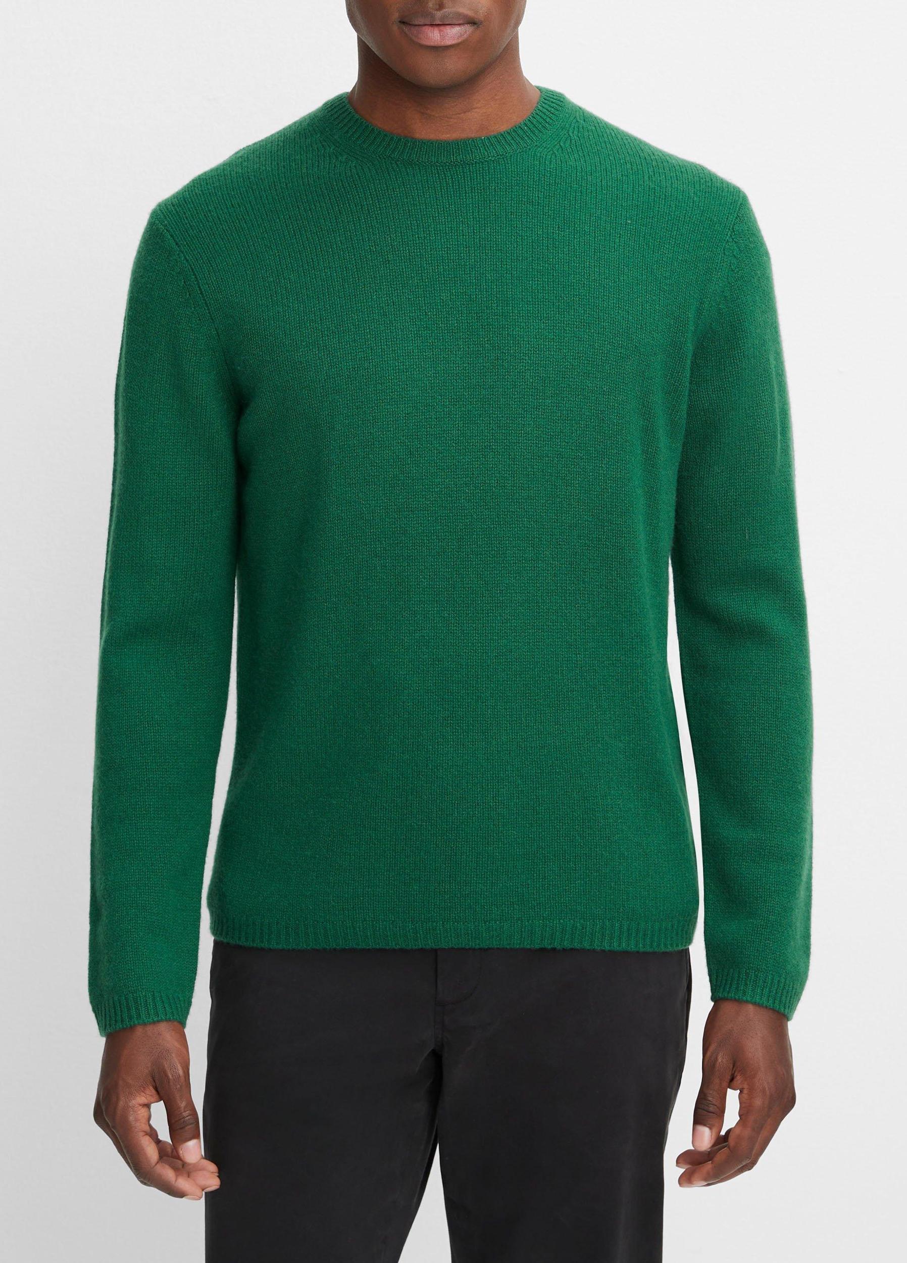 Mens Cashmere Crew Neck Sweater, Huntington Green, Size L Vince Product Image