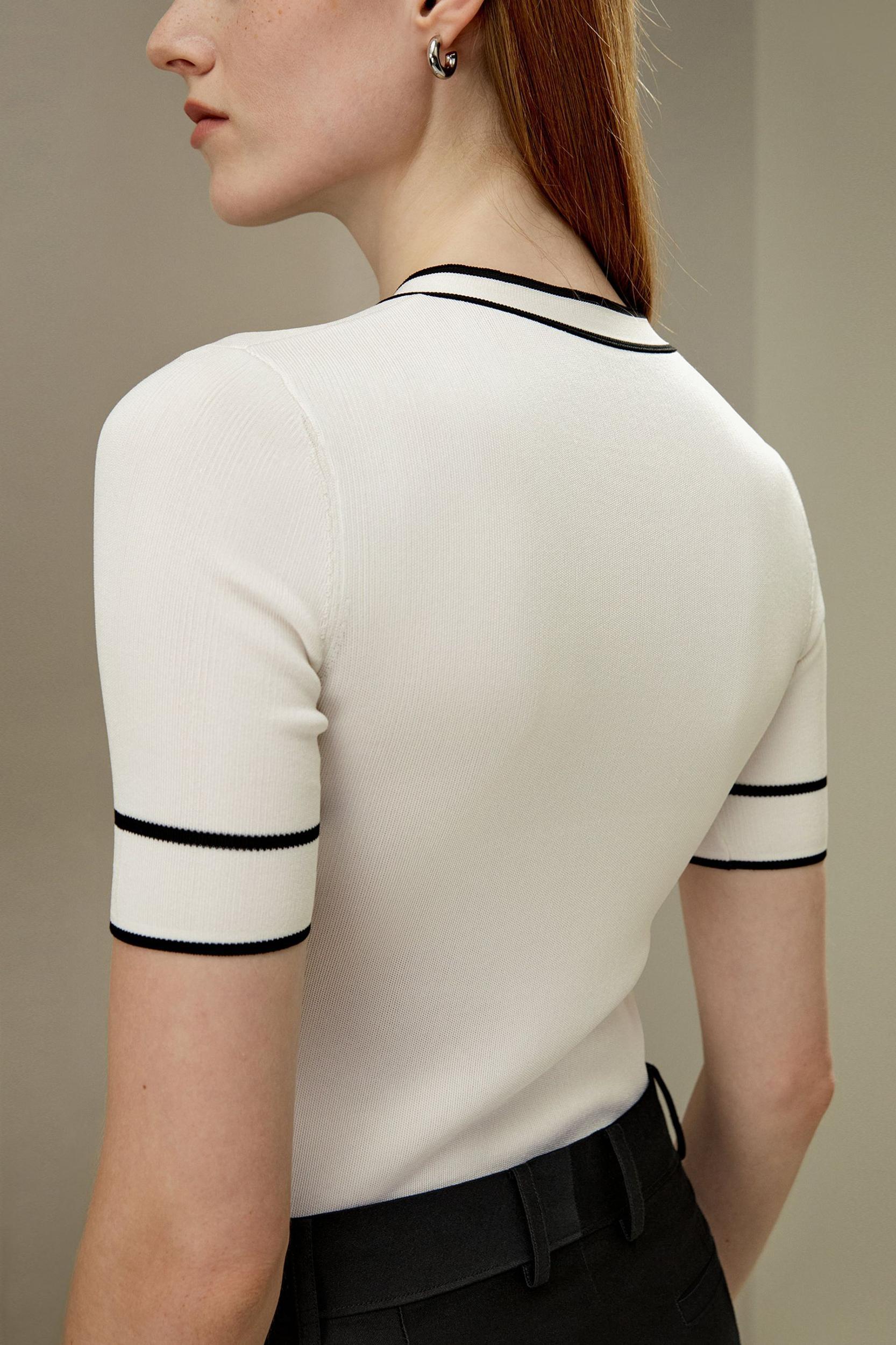 Silk Knit Top with Ribbons Product Image