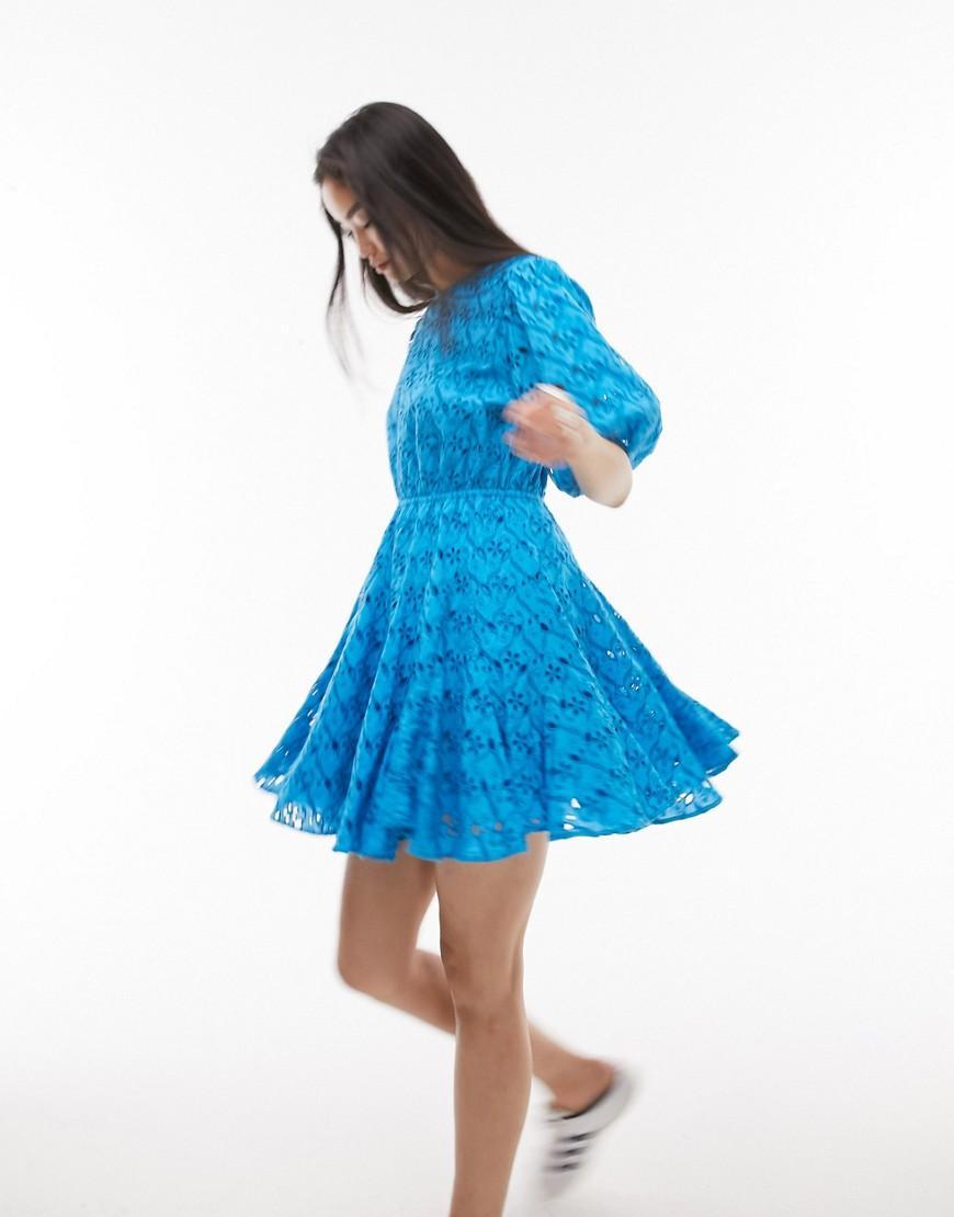 Topshop eyelet flare mini chuck on dress Product Image