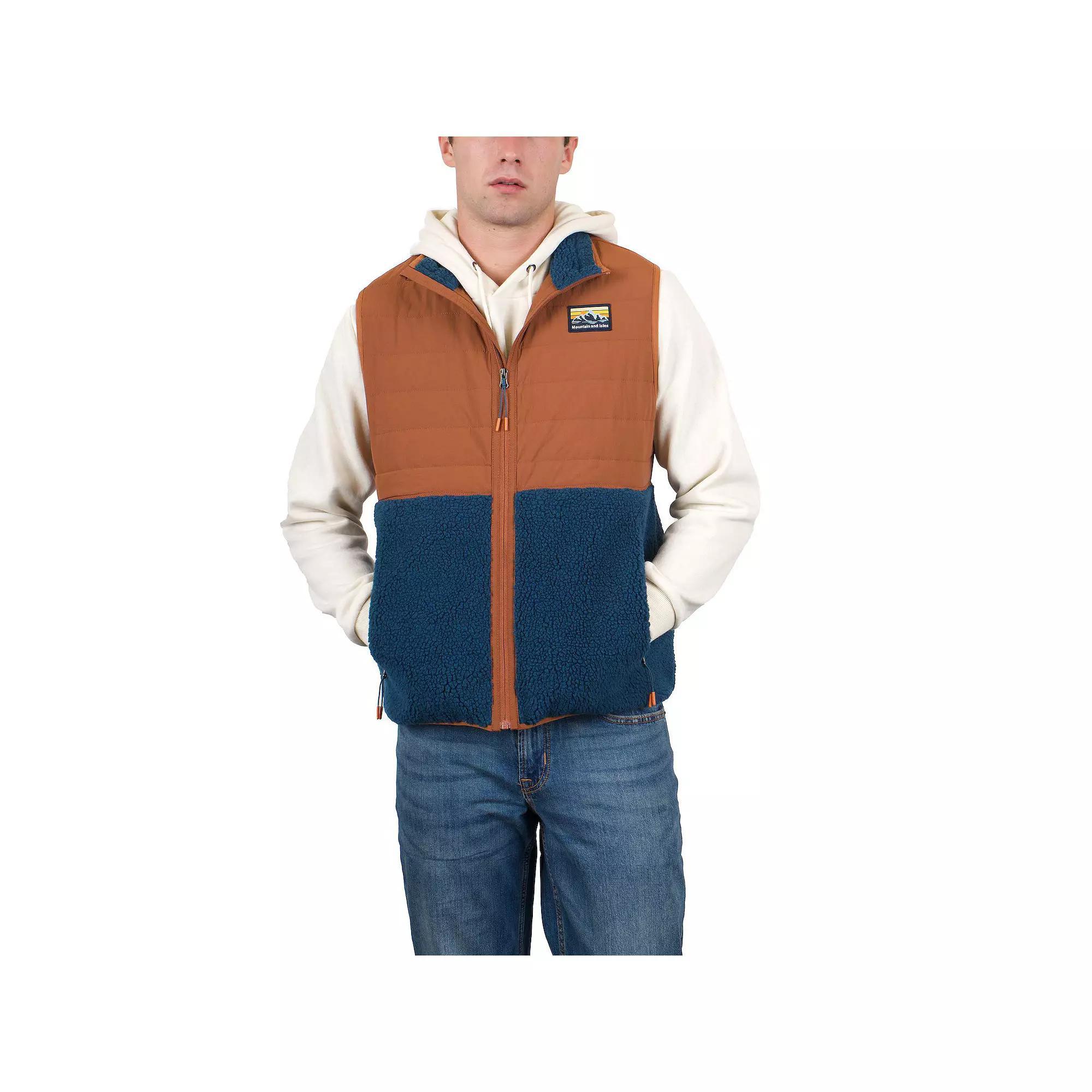 Men's Mountain and Isles Zip Front Vest, Size: Large, Teak Silver Blue Product Image