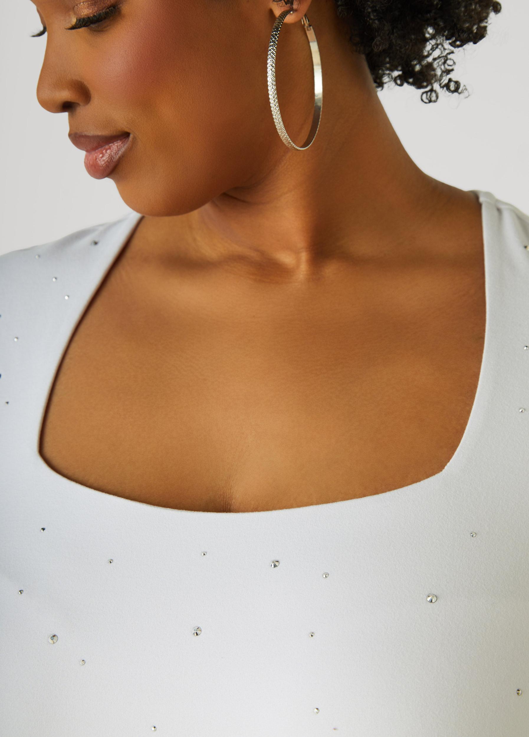 Square Neck Crystal Tee Product Image