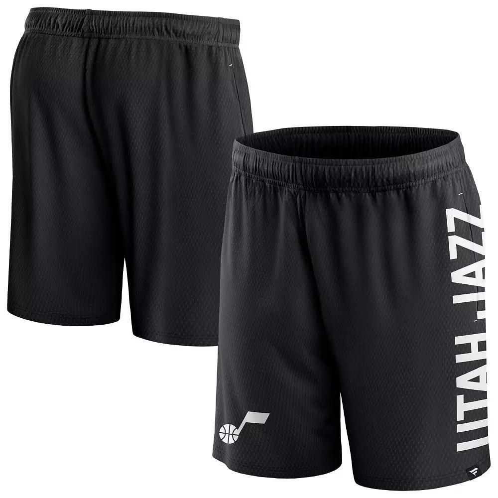 Men's Fanatics Branded Black Utah Jazz Post Up Mesh Shorts, Size: Small, Jaz Black Product Image